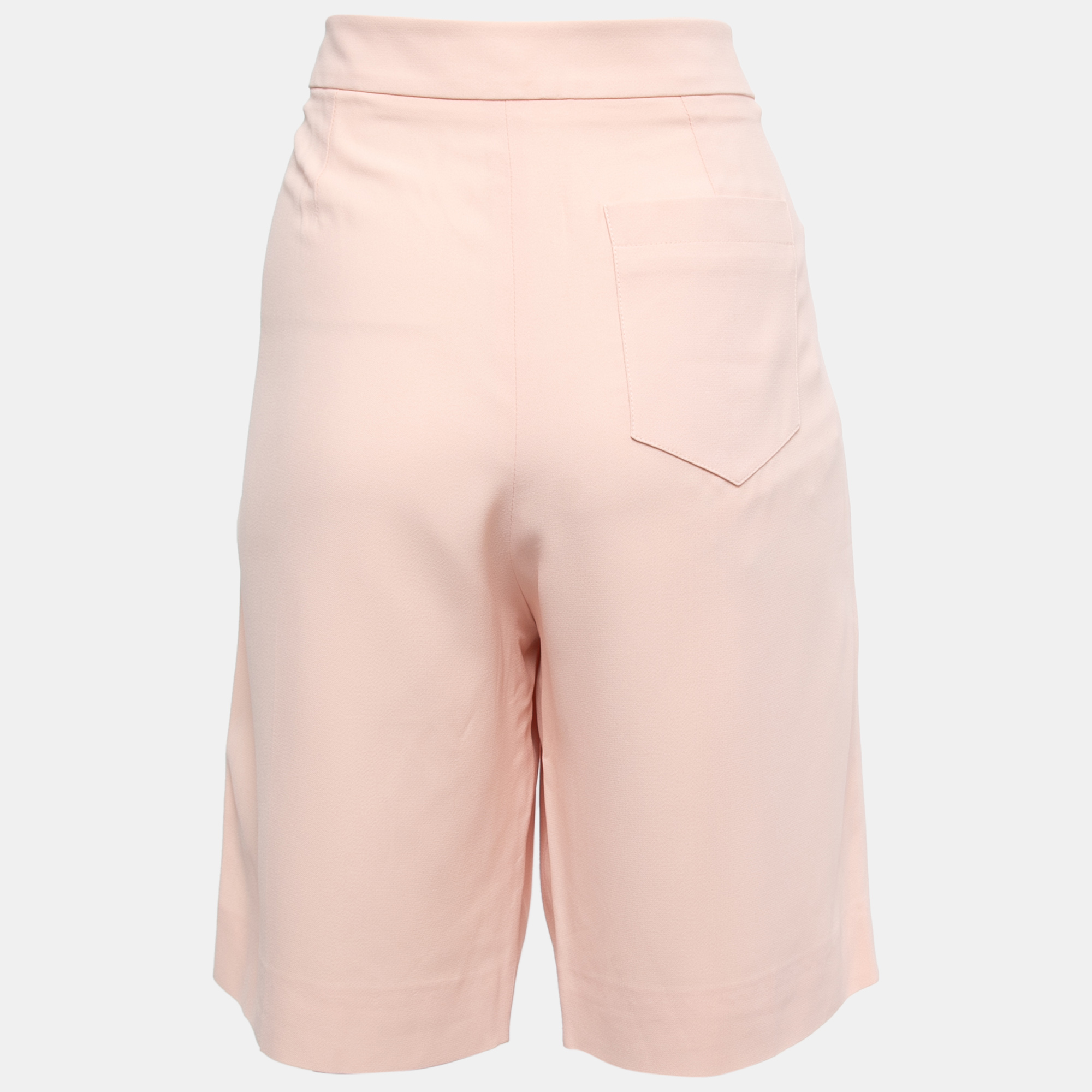 

Chloe Light Pink Crepe Drawstring Bermuda Shorts