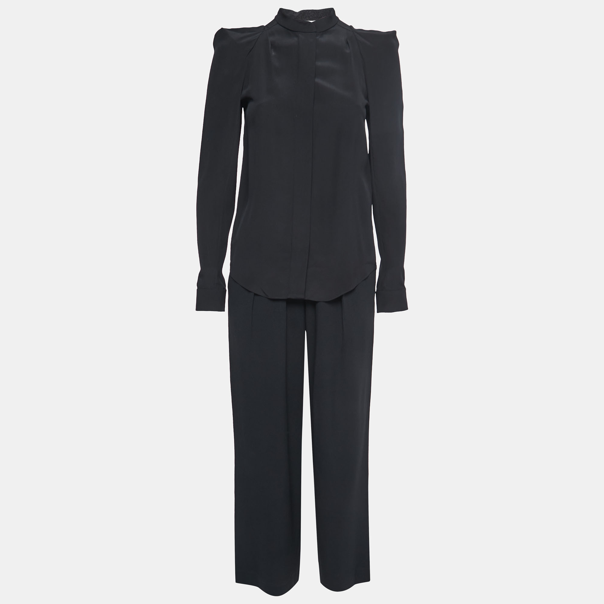 

Chloe Black Silk & Crepe Pant Top Set