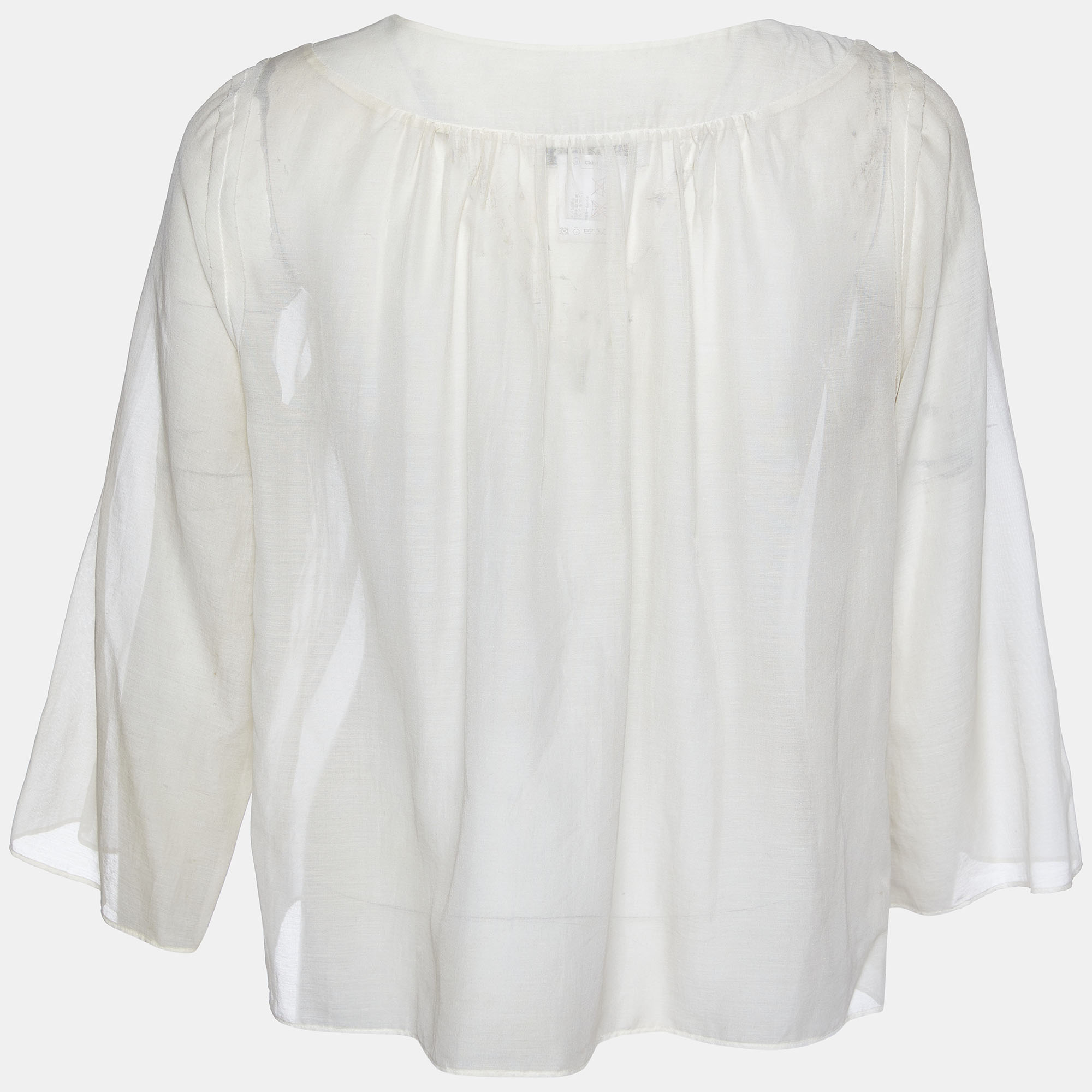 

Chloe Beige Cotton & Silk Oversized Top