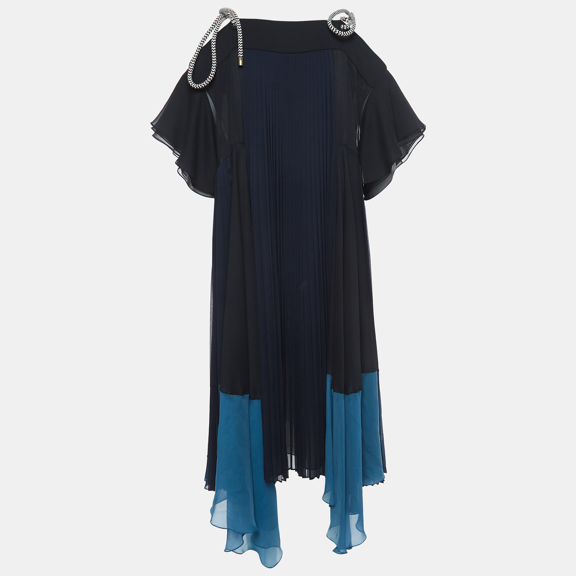 

Chloe Blue Polyester Pleated Maxi Dresses