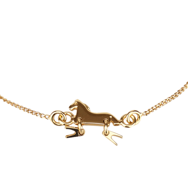 

Chloe Horse Pendant Gold Tone Bracelet