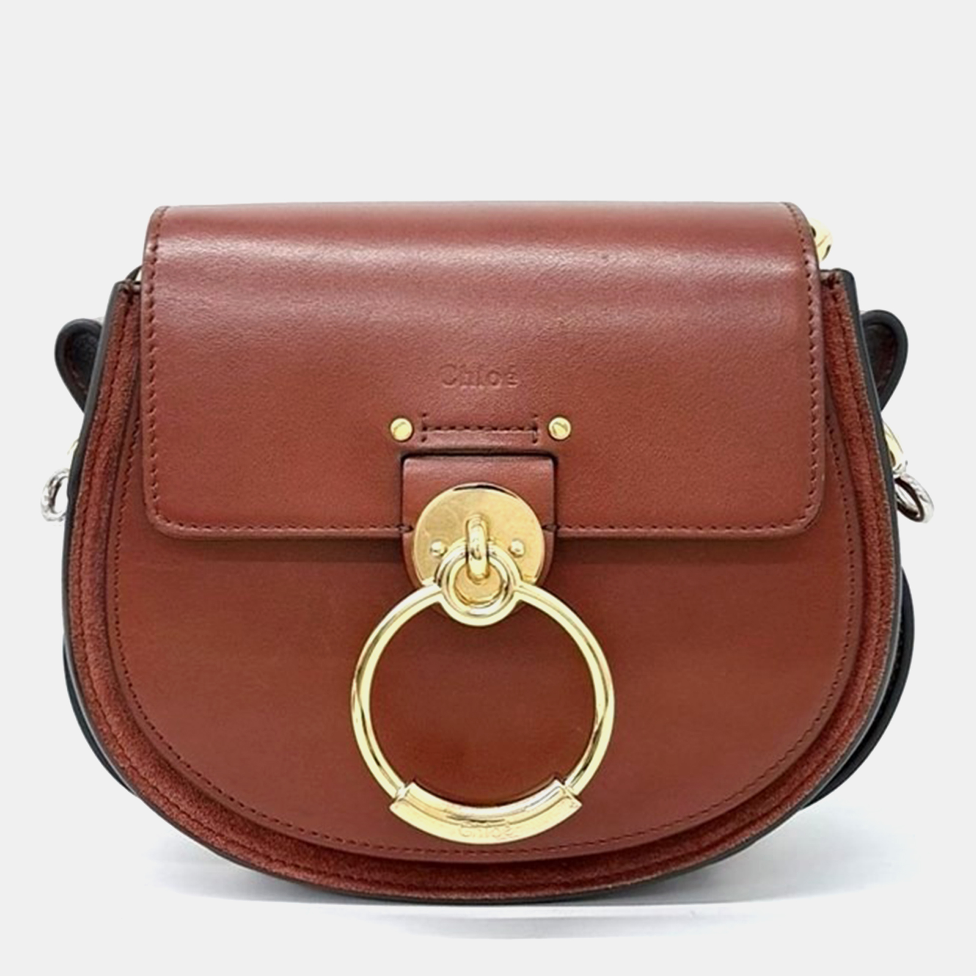 

Chloe Red Brown Leather  Tess Shoulder Bag