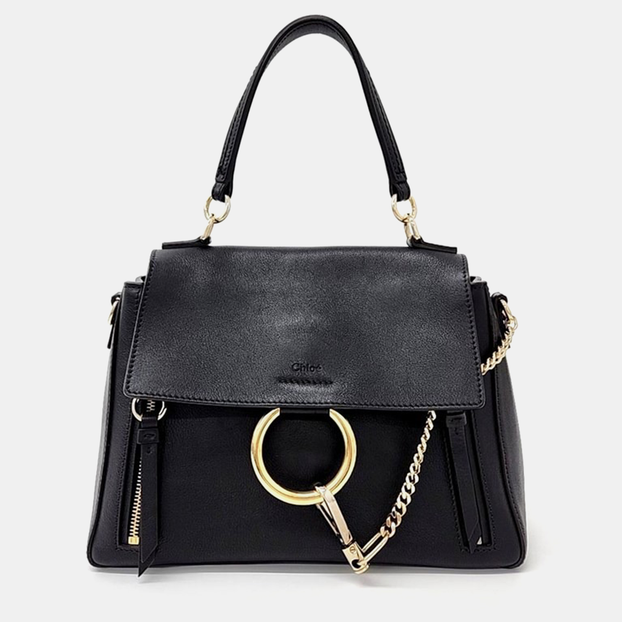 

Chloe Black Leather Small Faye Day Top Handle Bag