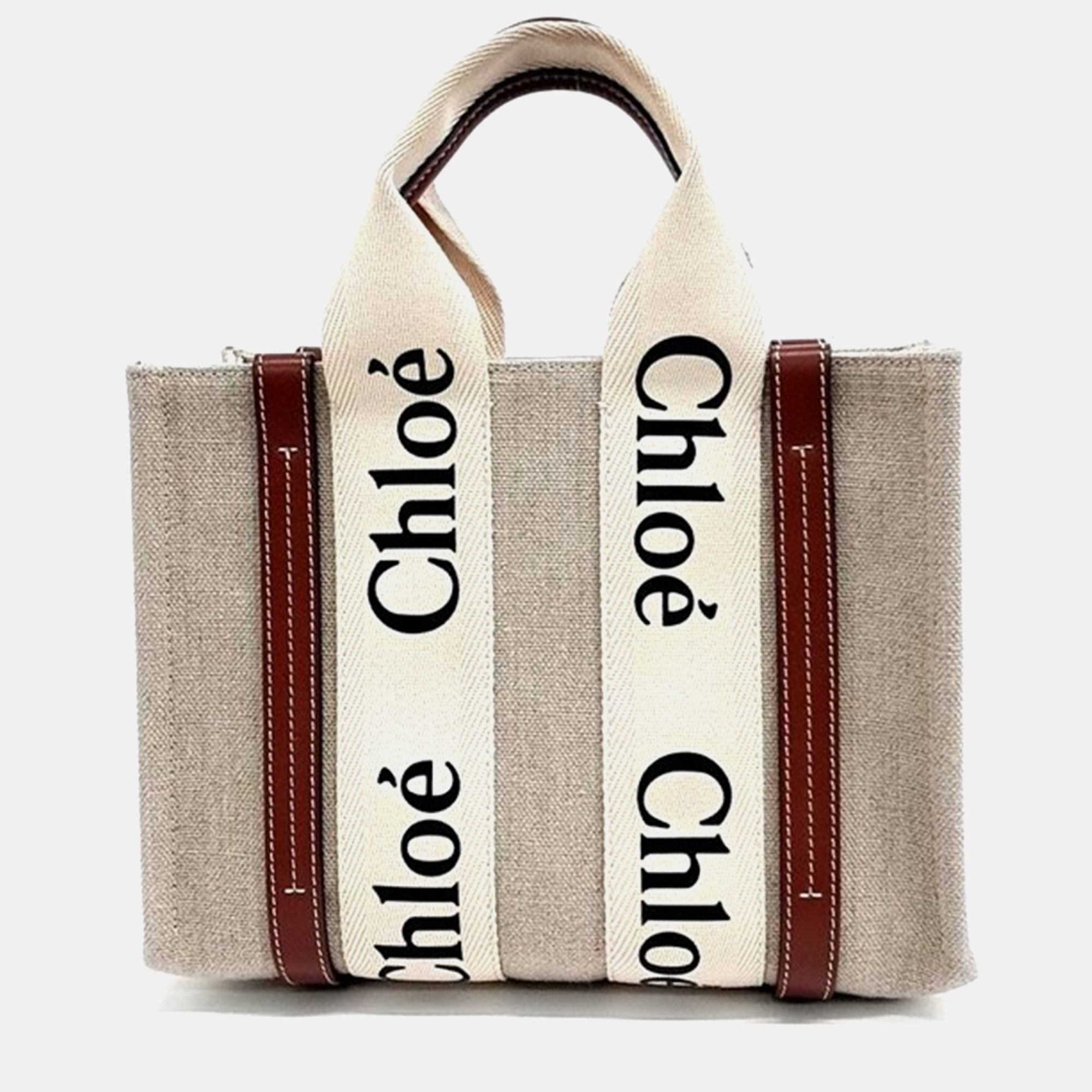 

Chloe Beige Canvas  Woody Tote Bag