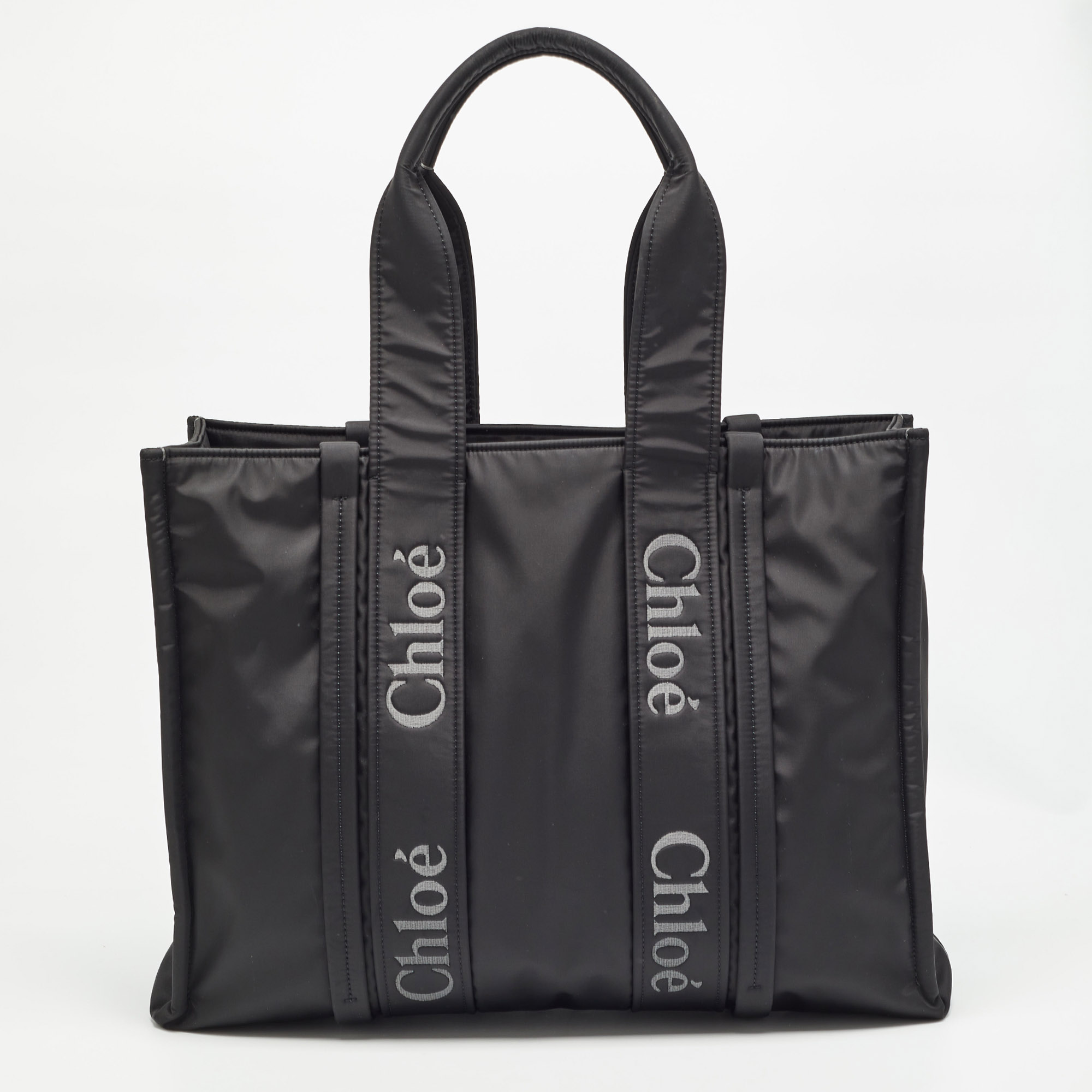 

Chloe Black Nylon Large Woody Tote