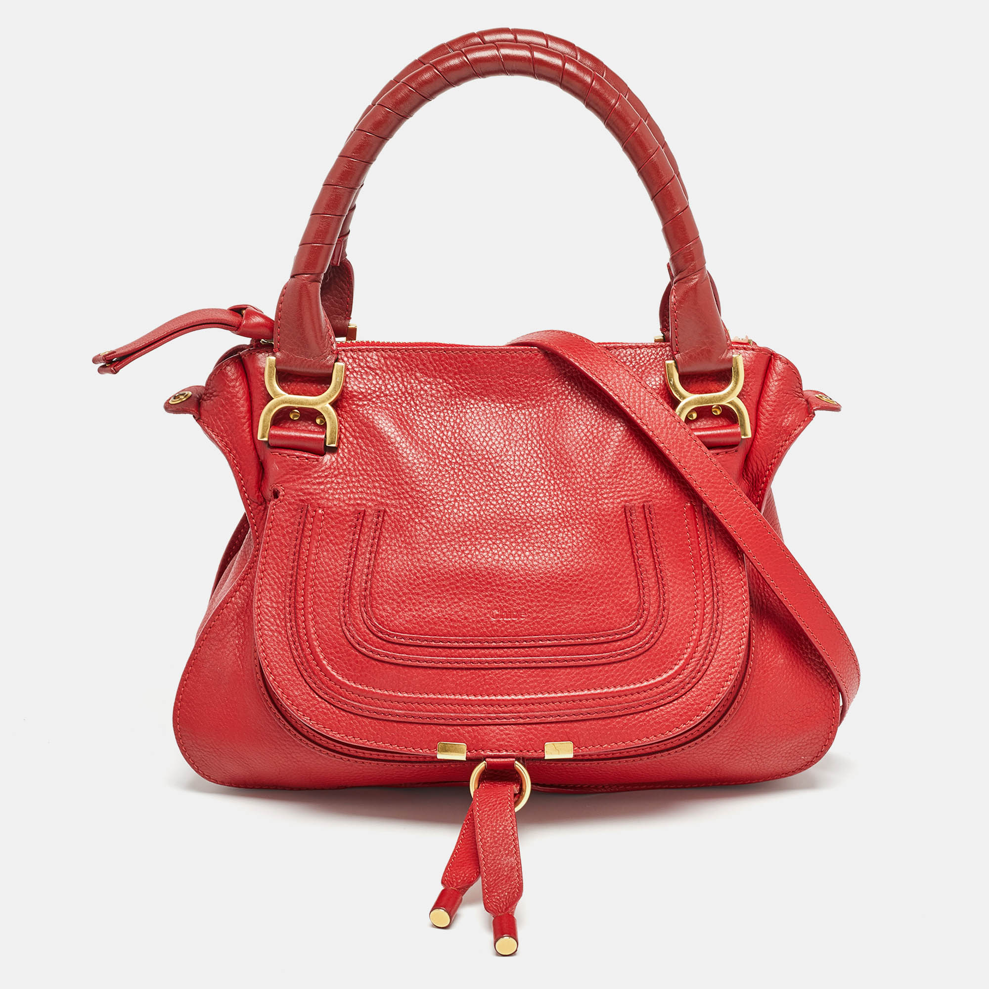 

Chloe Red Leather  Marcie Shoulder Bag