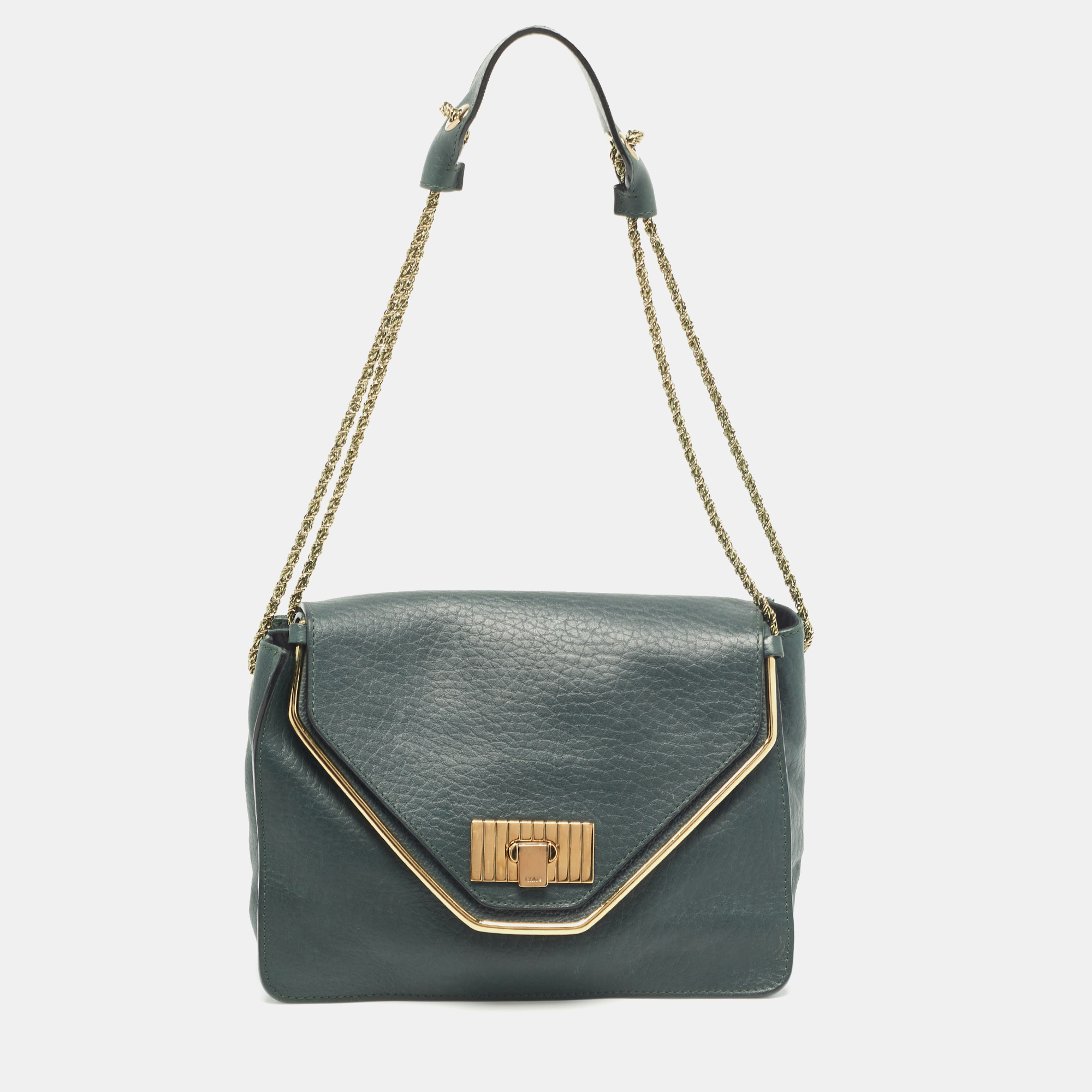 

Chloe Dark Green Leather  Sally Shoulder Bag