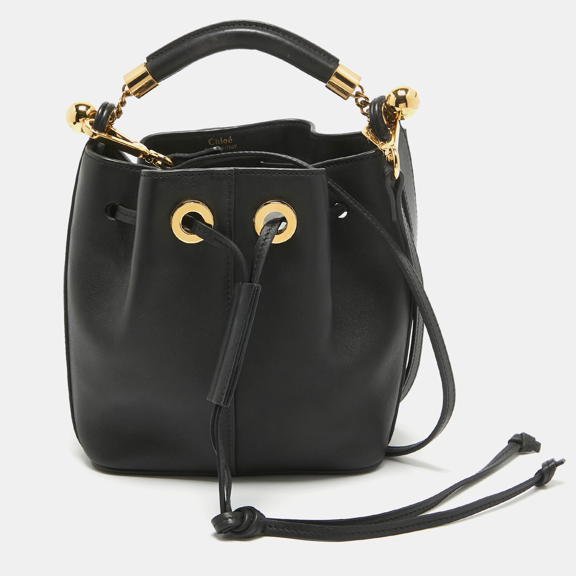 

Chloe Black Leather Gala Bucket Bag