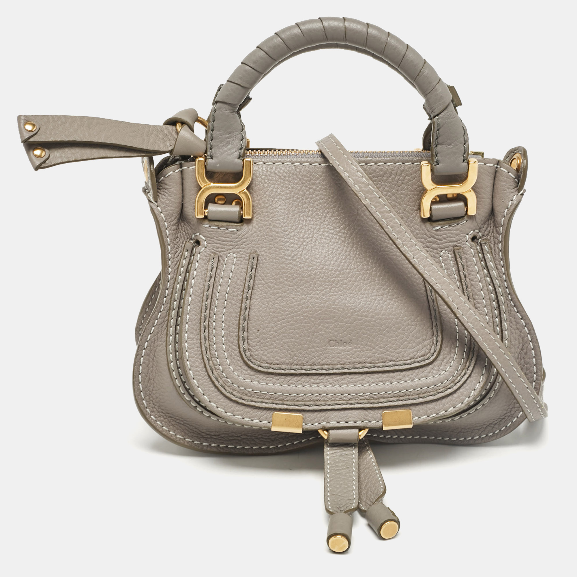 

Chloe Grey Leather Mini Double Marcie Bag