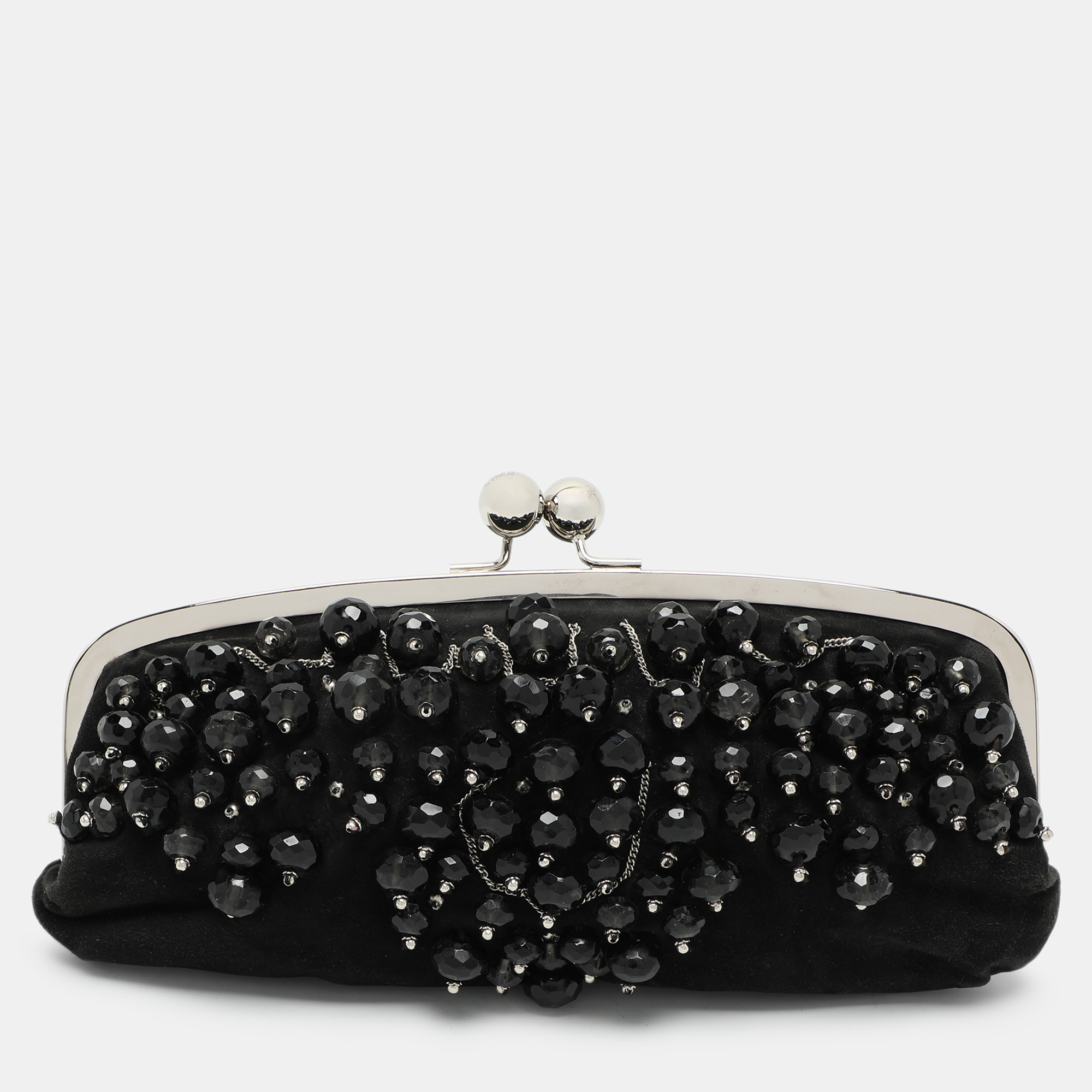 

Chloe Black Suede Embellished Clutch