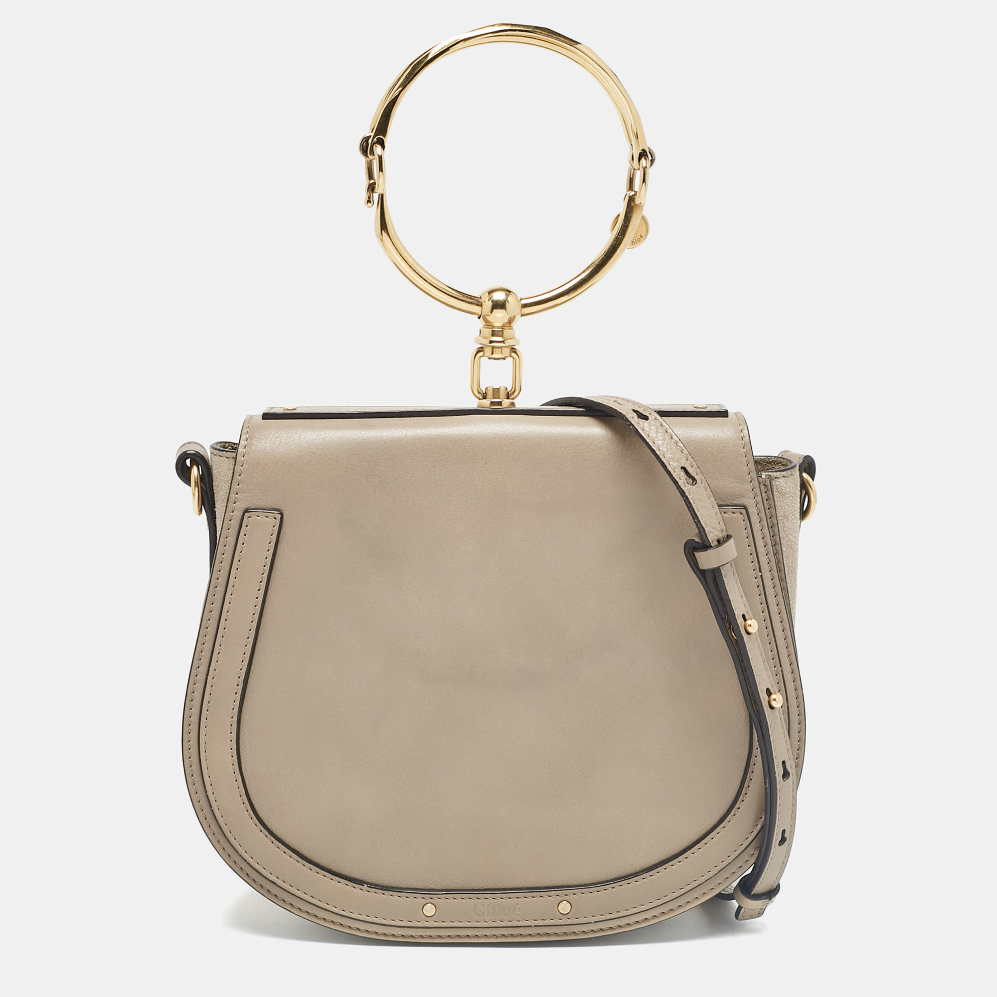 

Chloe Grey Leather and Suede Medium Nile Bracelet Shoulder Bag