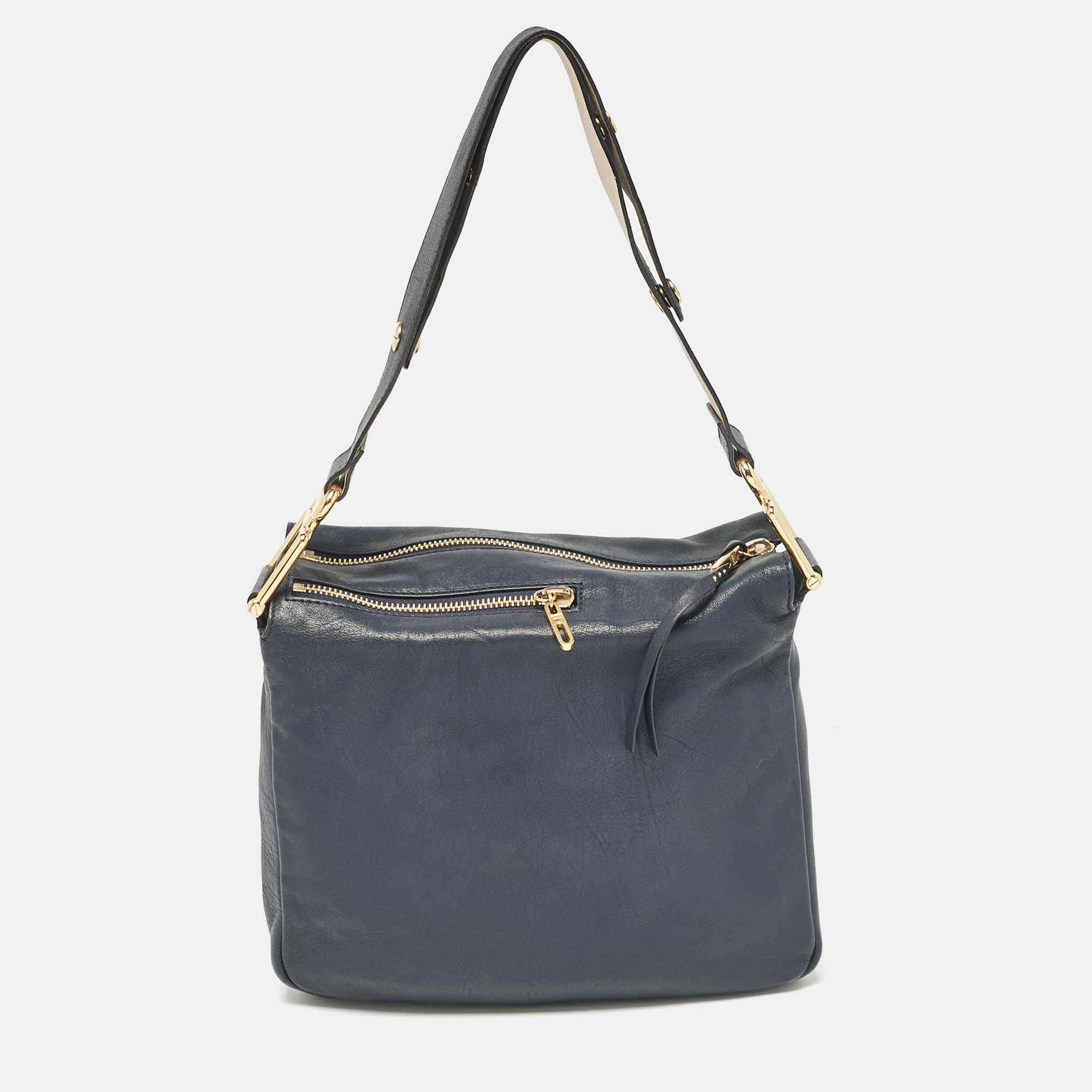 

Chloe Navy Blue Leather Vanessa Shoulder Bag