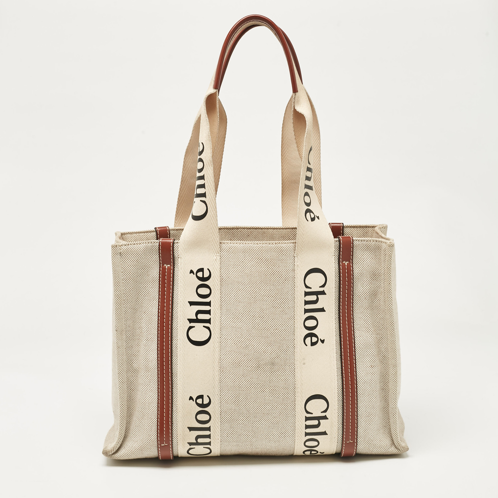 

Chloe Beige Canvas and Leather  Woody Tote