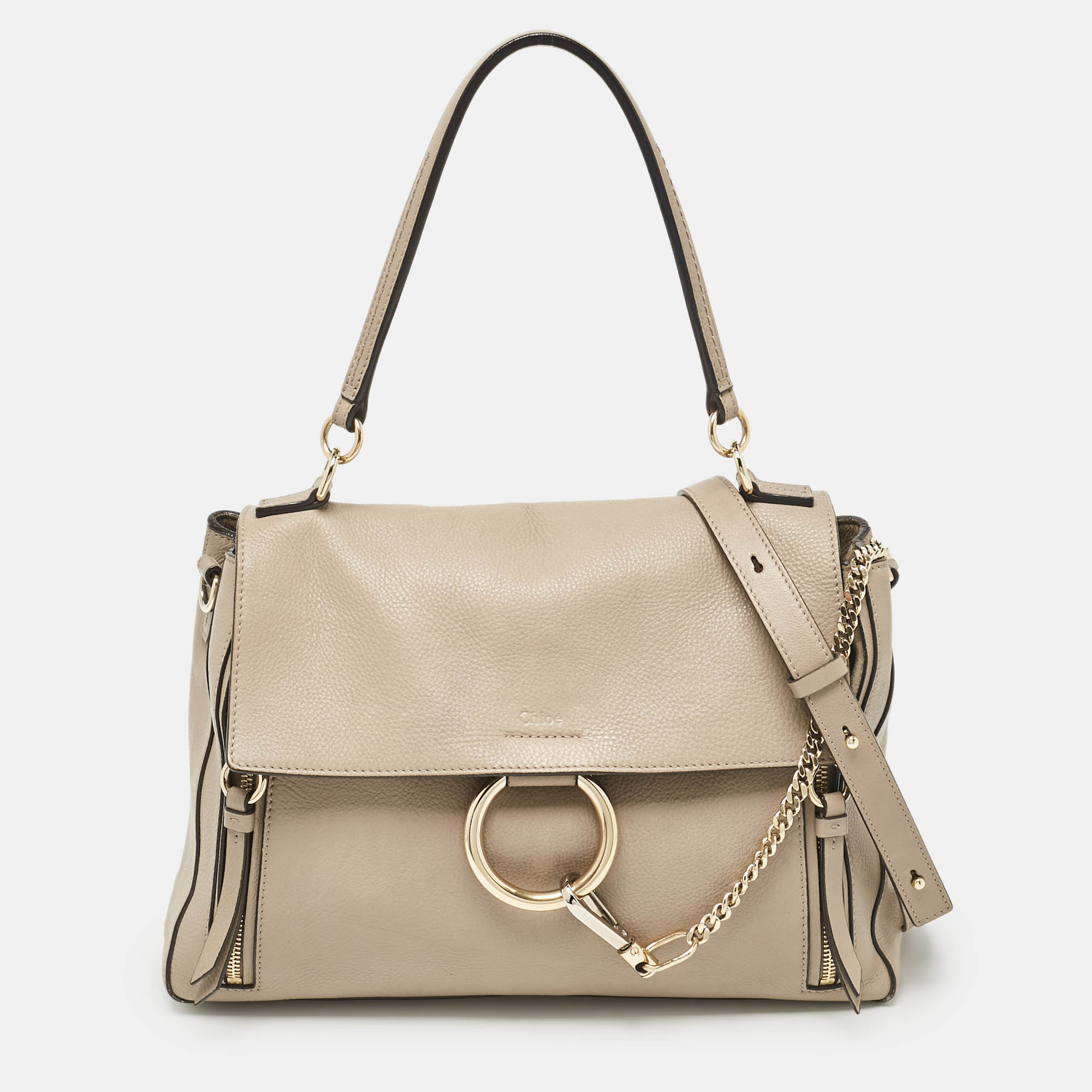 

Chloe Beige Leather and Suede  Faye Day Top Handle Bag