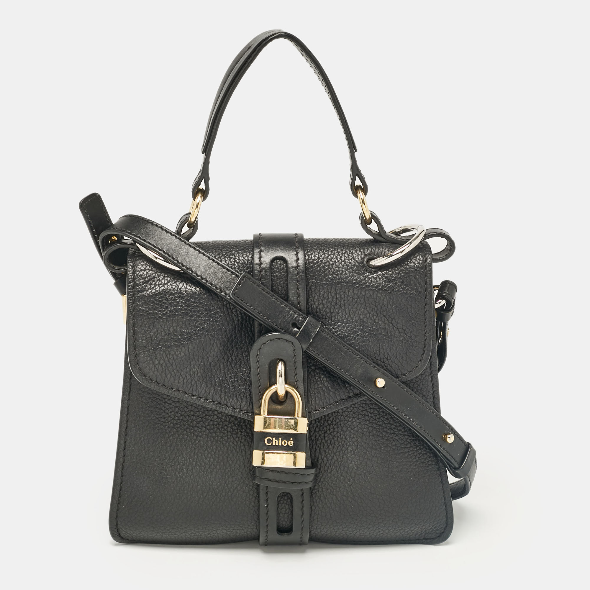 

Chloe Black Leather Aby Day Top Handle Bag