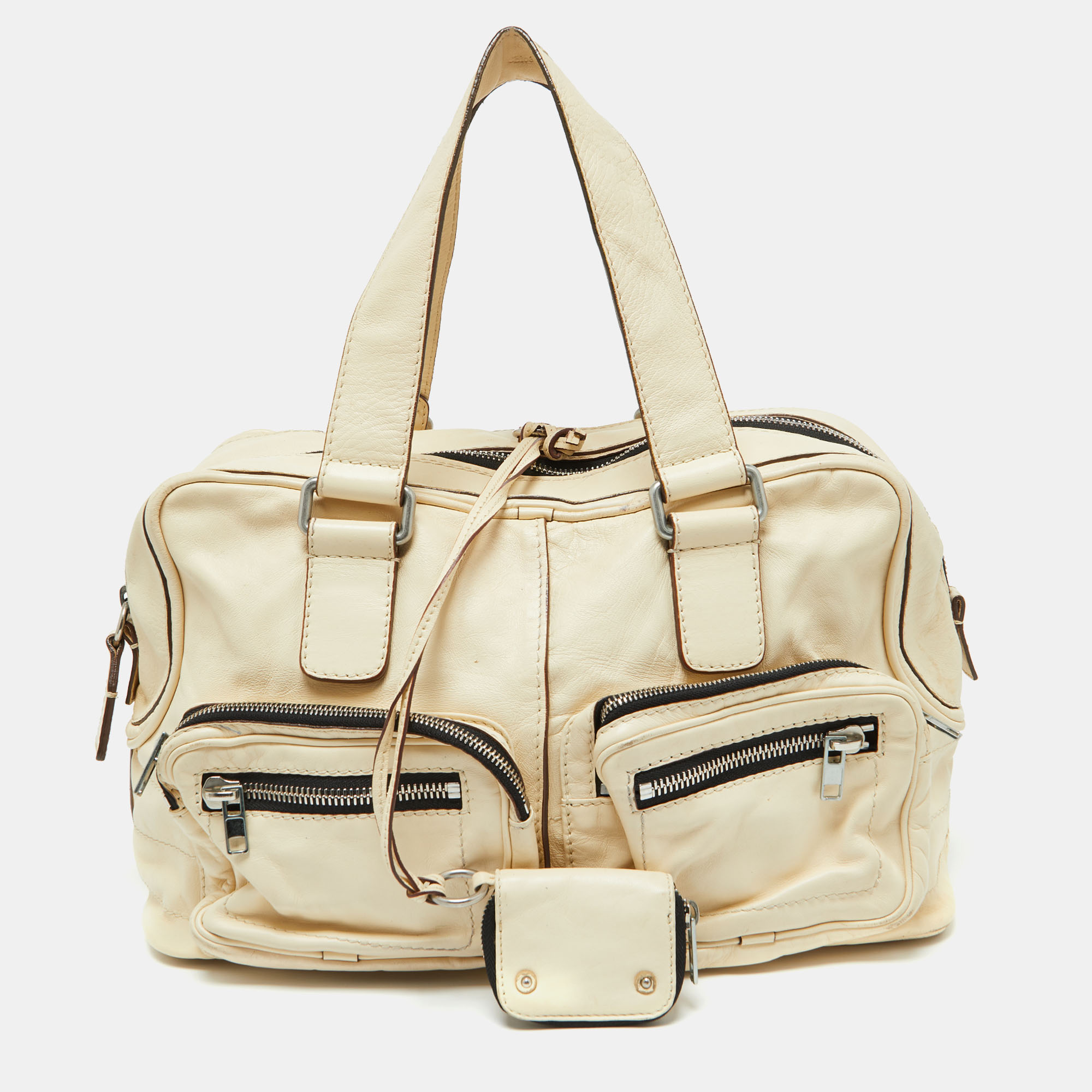 Pre-owned Chloé Cream Leather Betty Zip Satchel