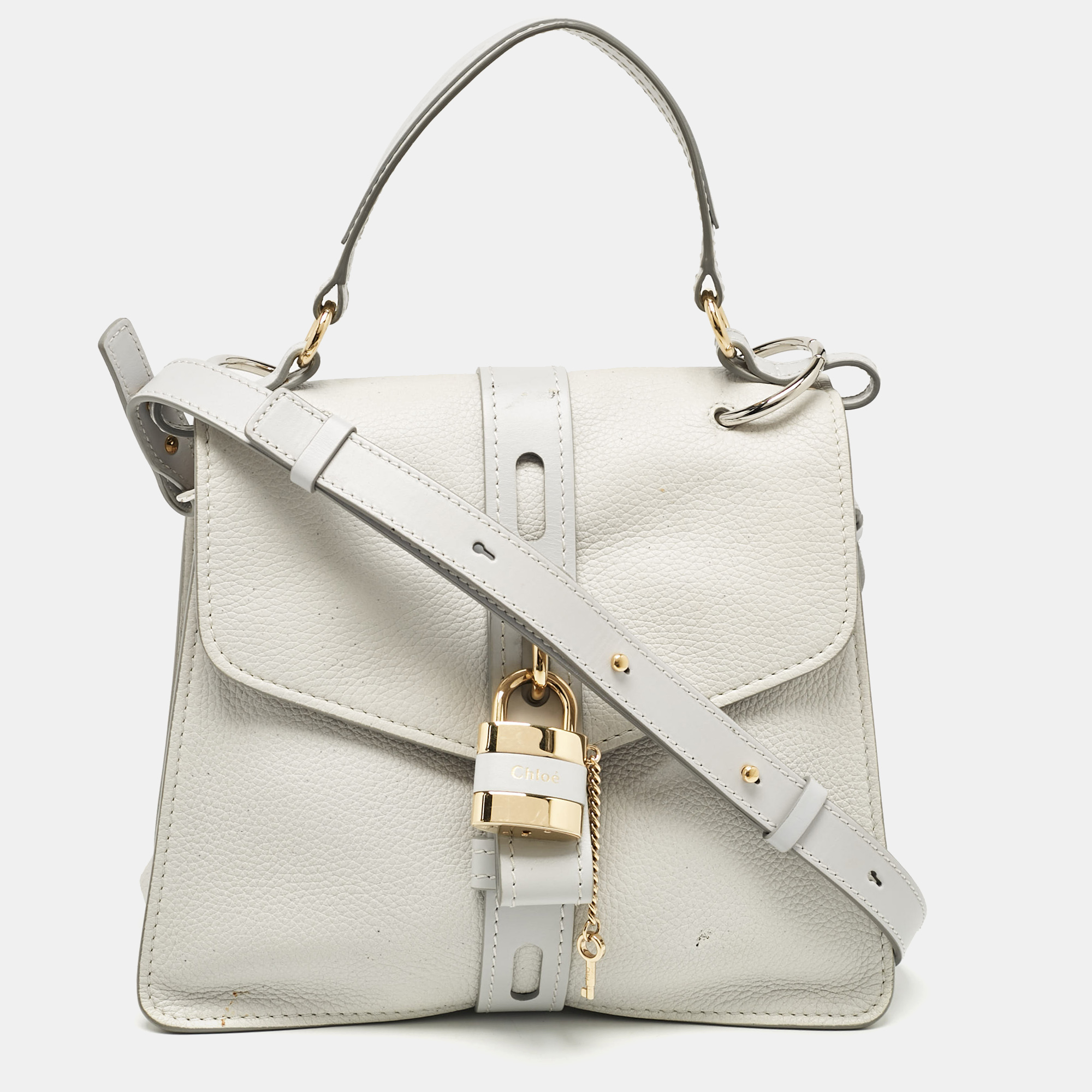 

Chloe Two Tone Grey Leather  Aby Day Top Handle Bag