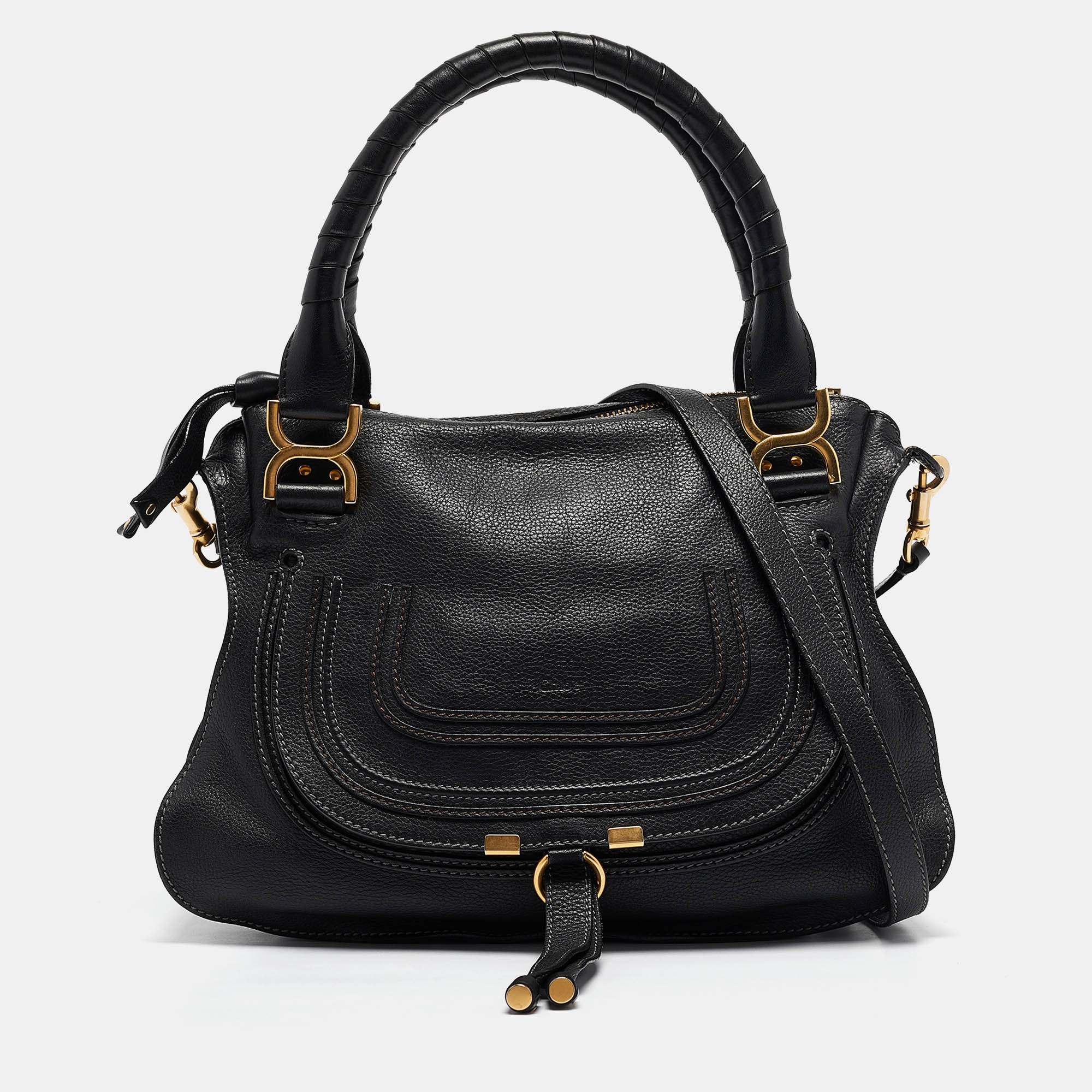 

Chloe Black Leather  Marcie Shoulder Bag