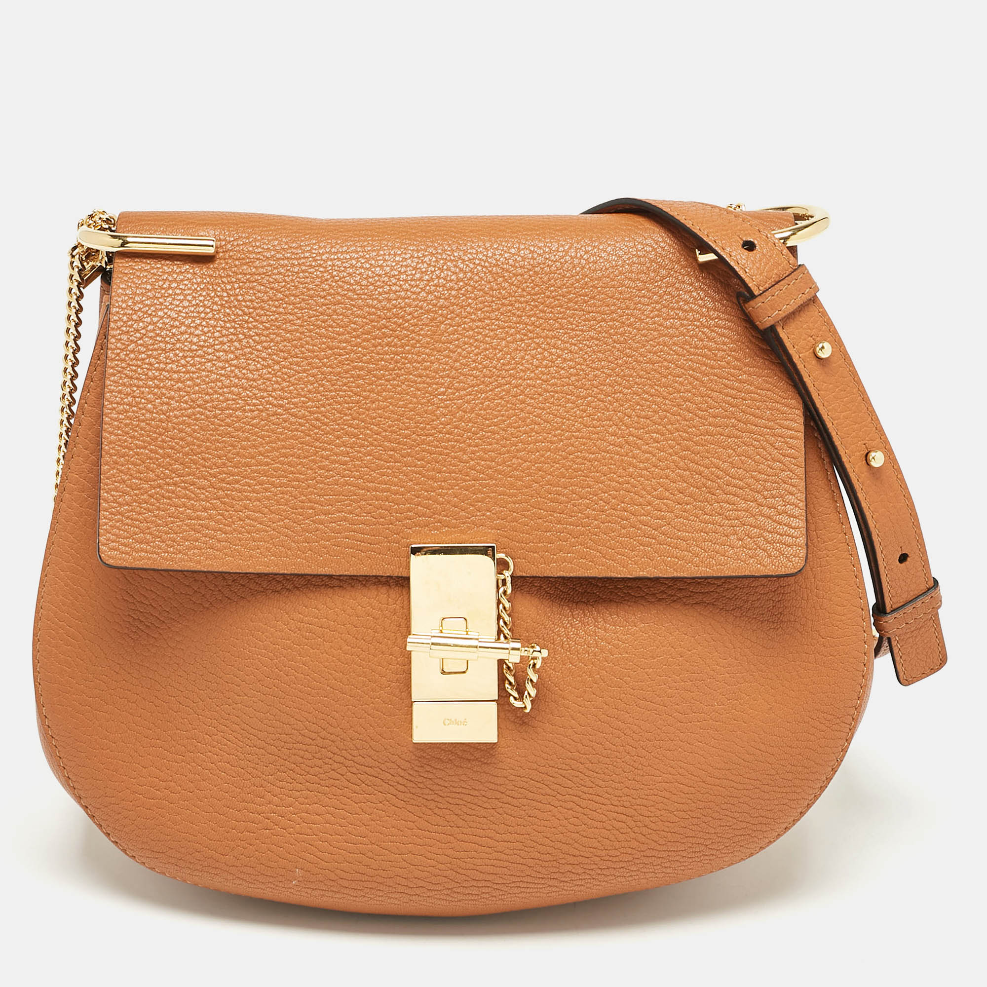 

Chloe Brown Leather Large Drew Shoulder Bag