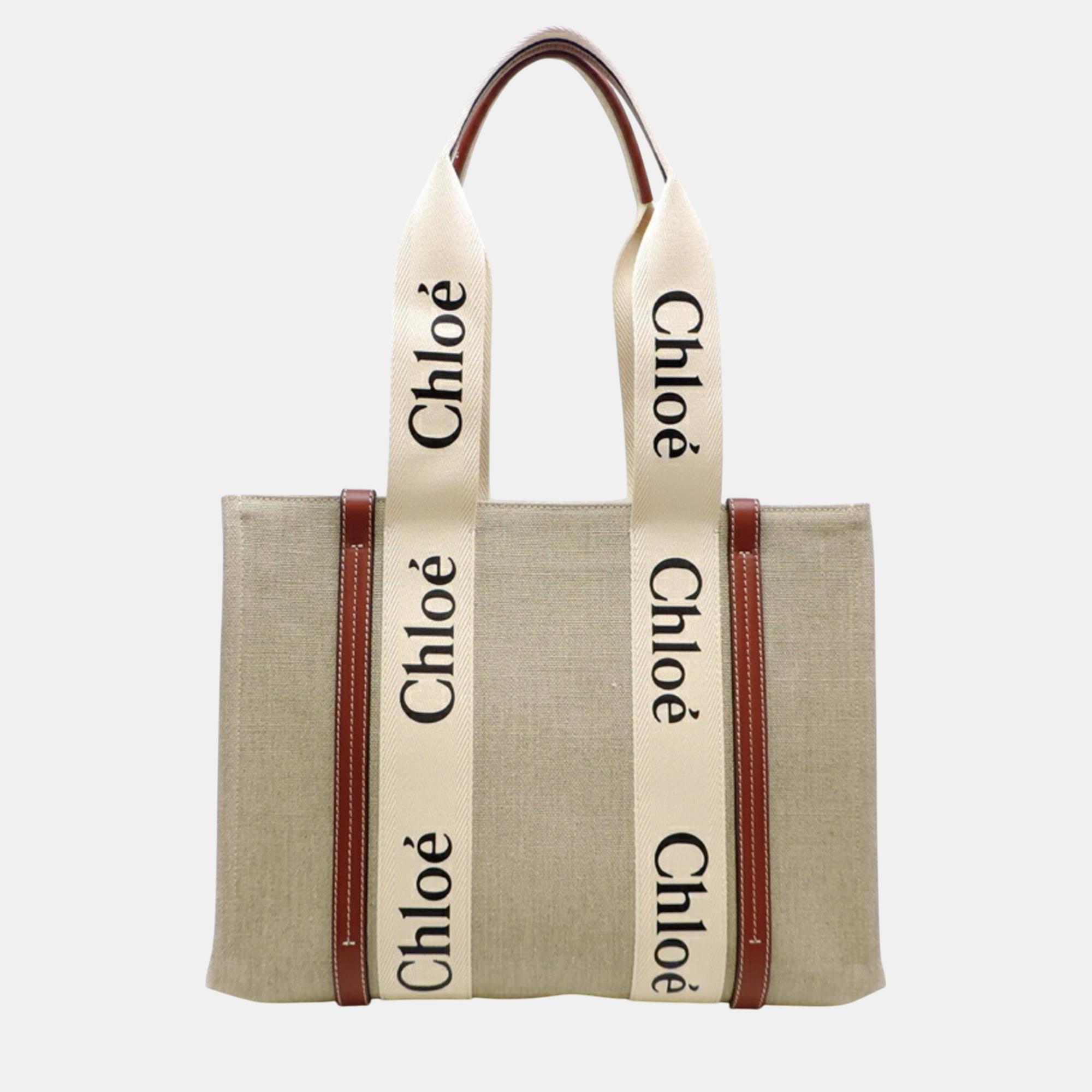 

Chloe Linen Beige ody Medium Tote Bag