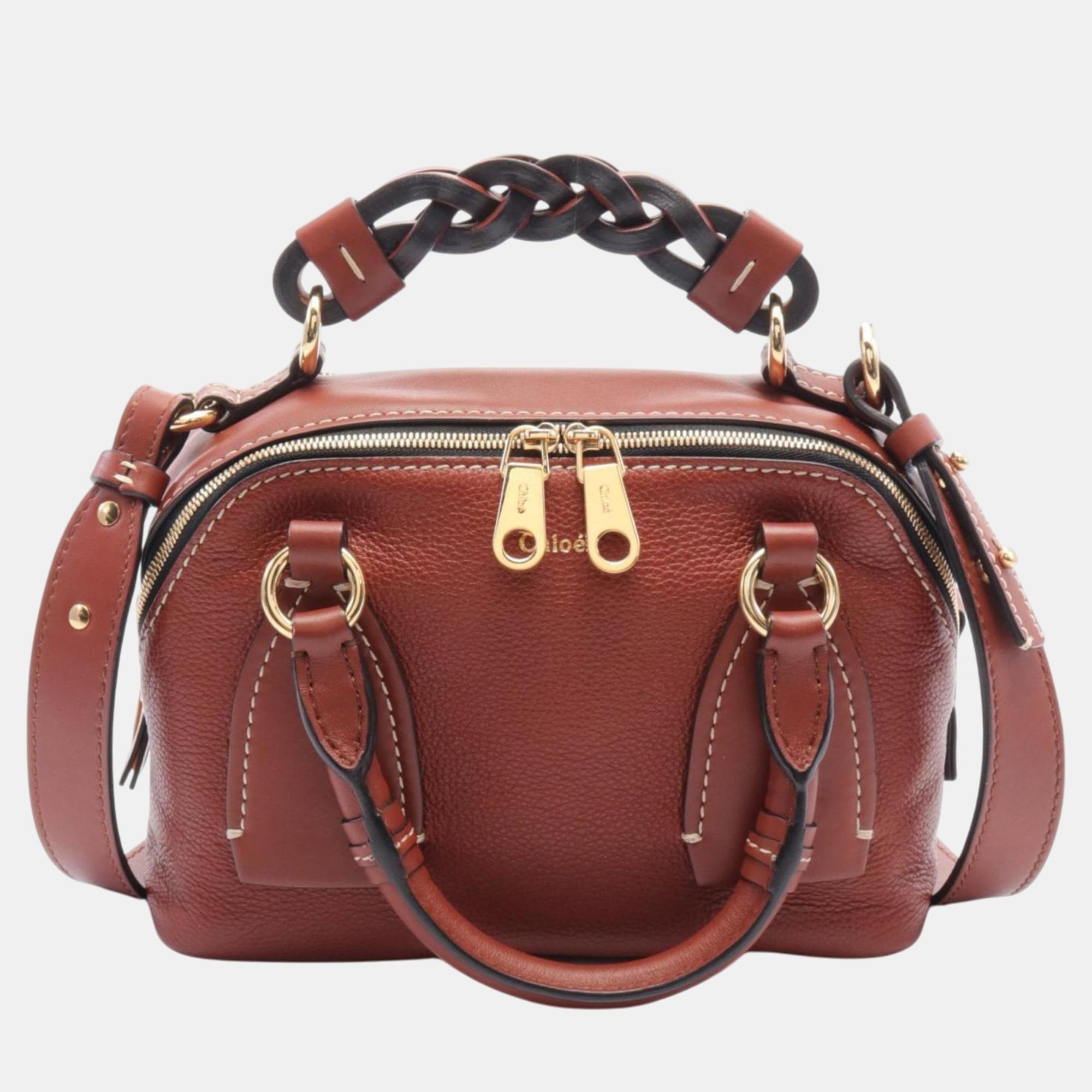 Pre-owned Chloé Leather Brown Dahlia Handbag