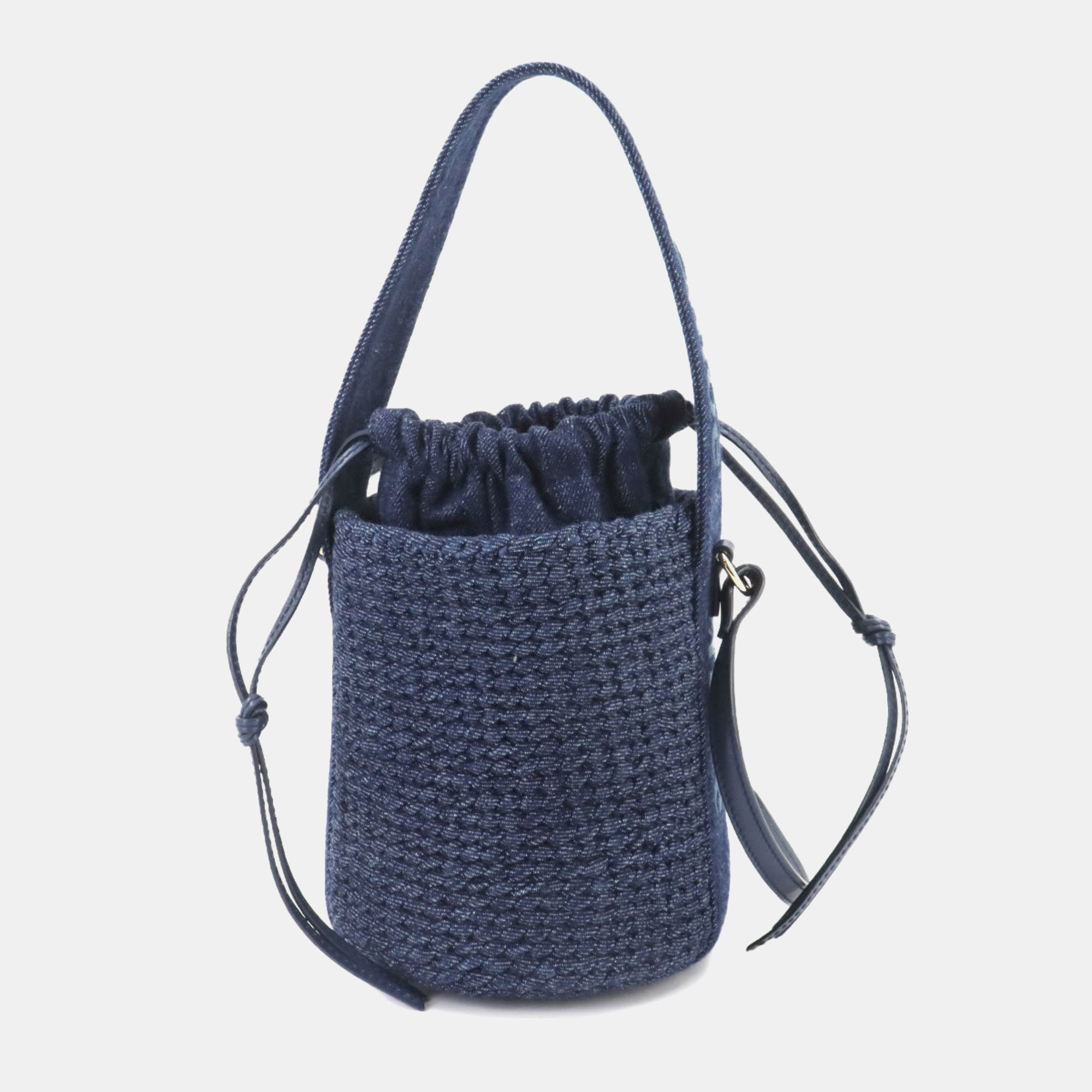 

Chloe Denim Leather Blue ody Small Basket Hand Bag