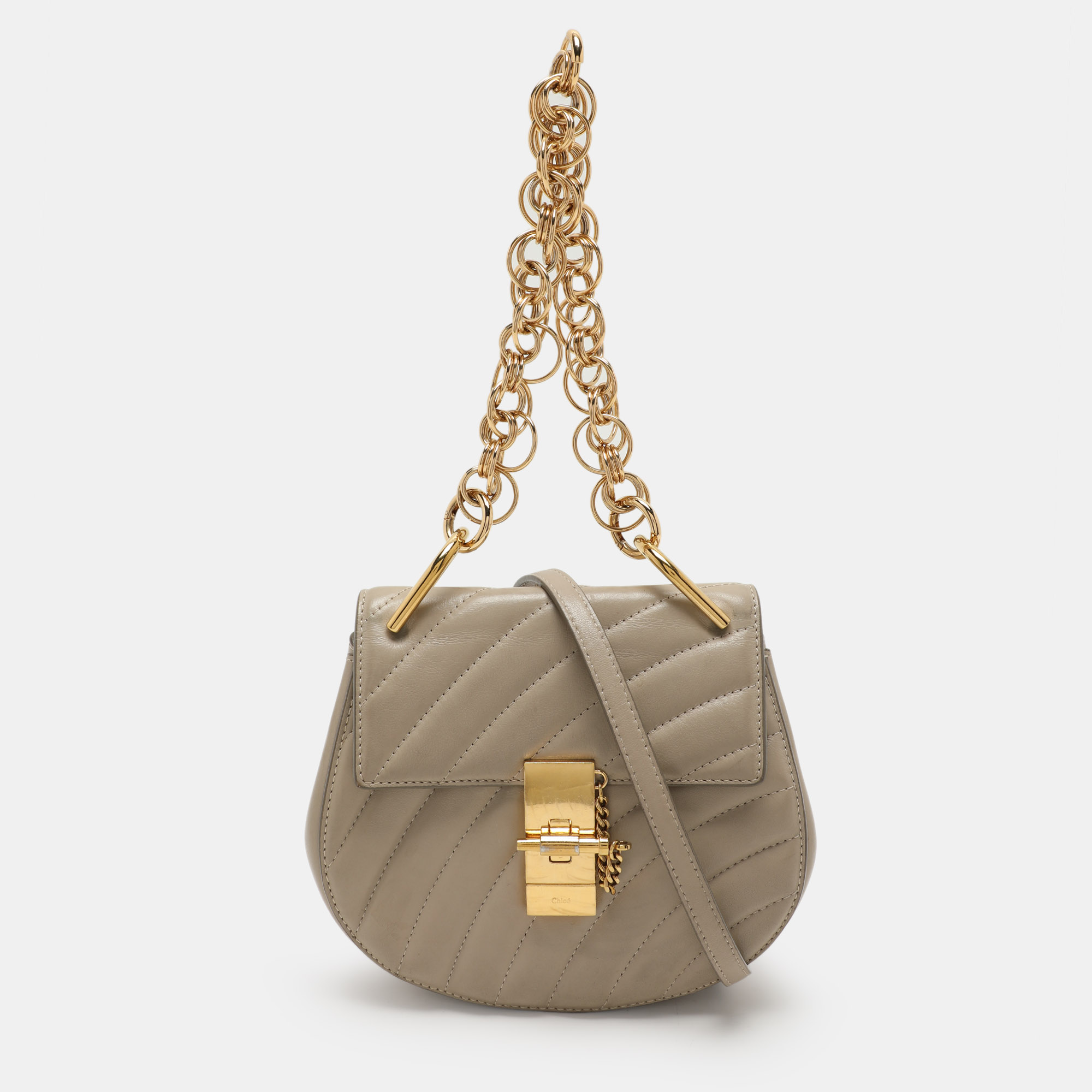 

Chloe Beige Leather Drew Bijou Crossbody Bag