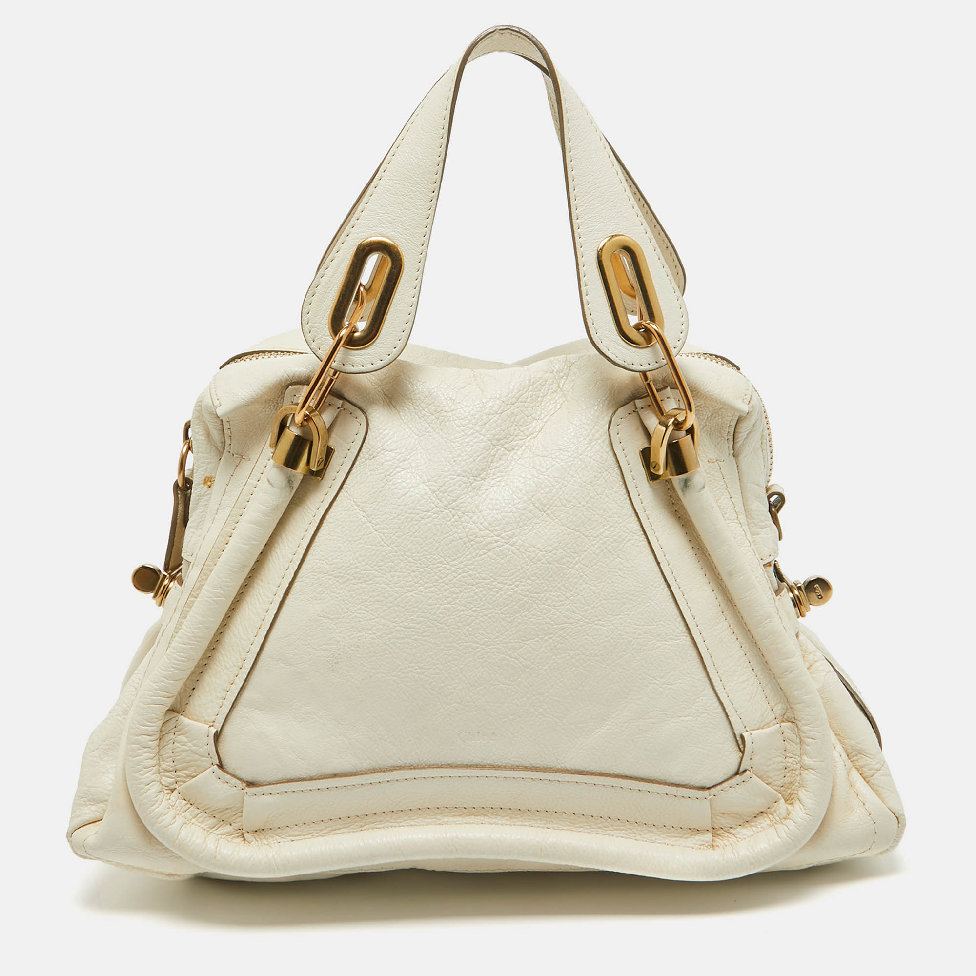 

Chloe off White Leather Medium Paraty Shoulder Bag