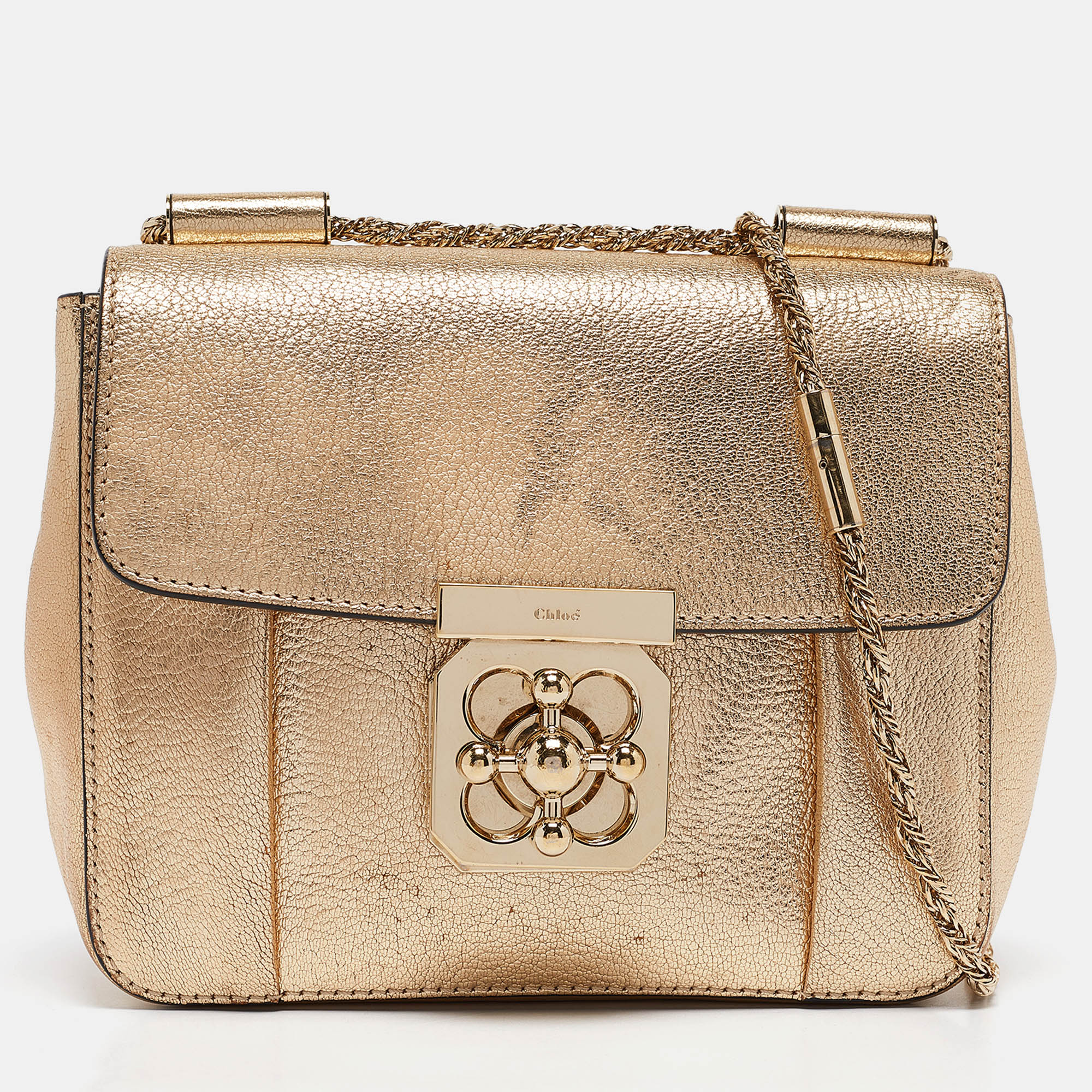 

Chloe Gold Leather  Elsie Shoulder Bag