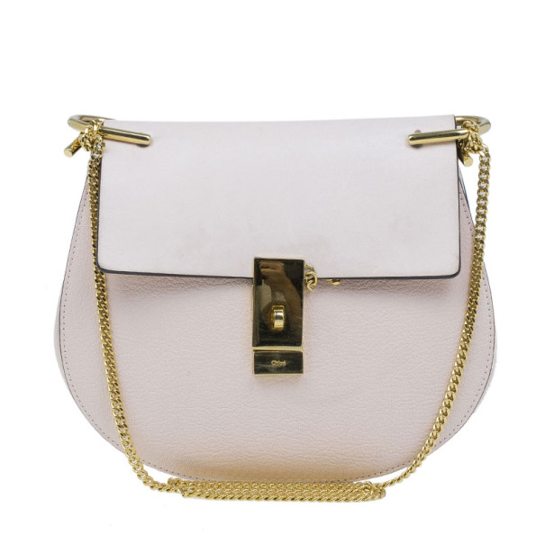 Pre Owned Chloe Pink Leather Medium Drew Bag