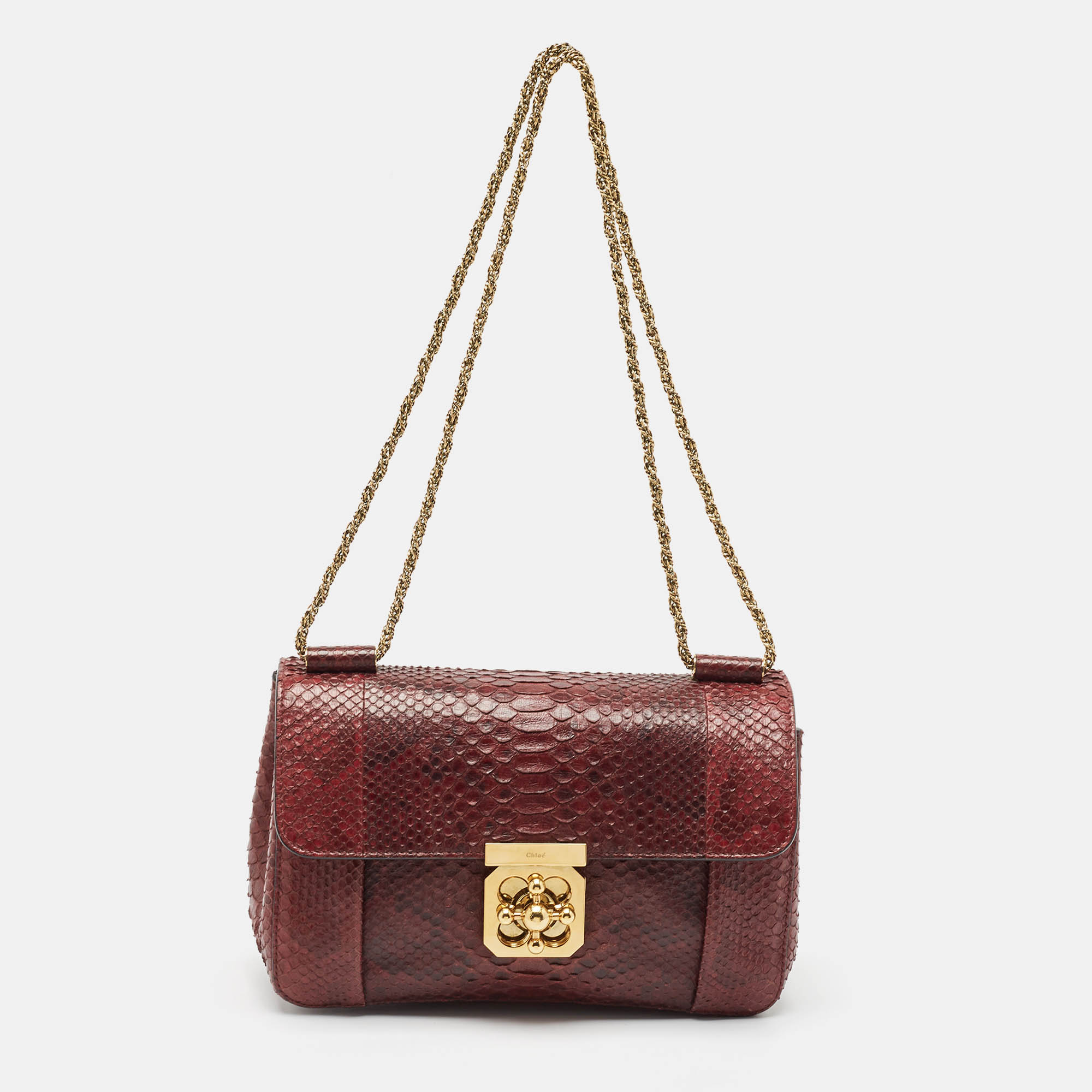 

Chloe Burgundy Python Medium Elsie Shoulder Bag