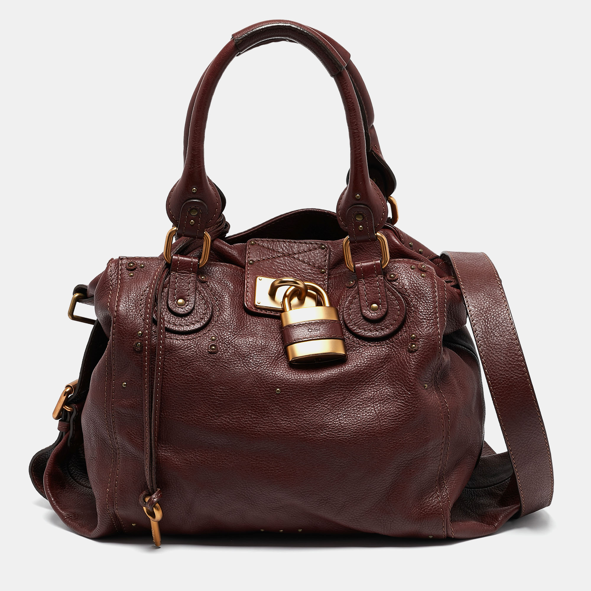 

Chloe Burgundy Leather Large Paddington Shoulder Bag