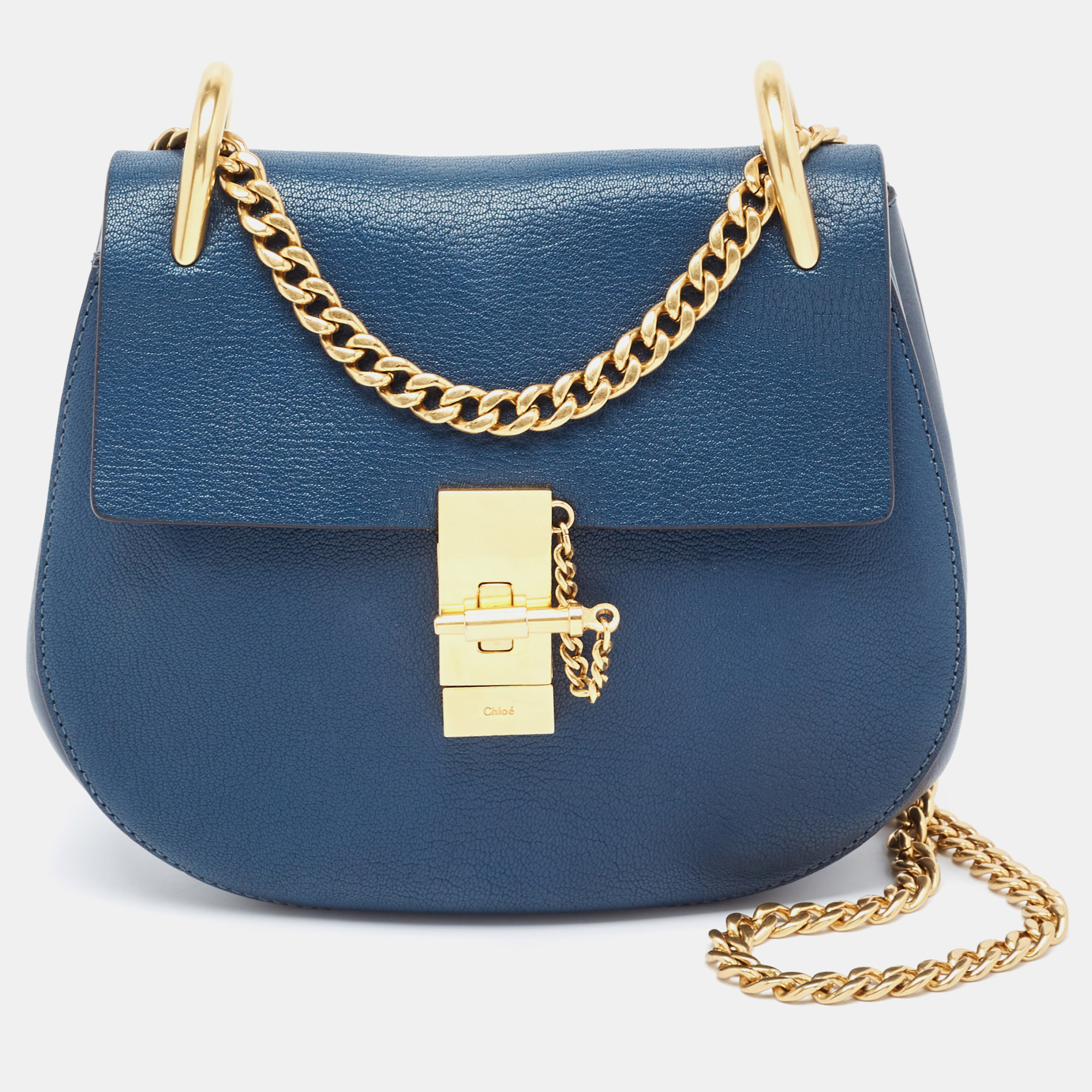 

Chloe Blue Leather Medium Drew Shoulder Bag