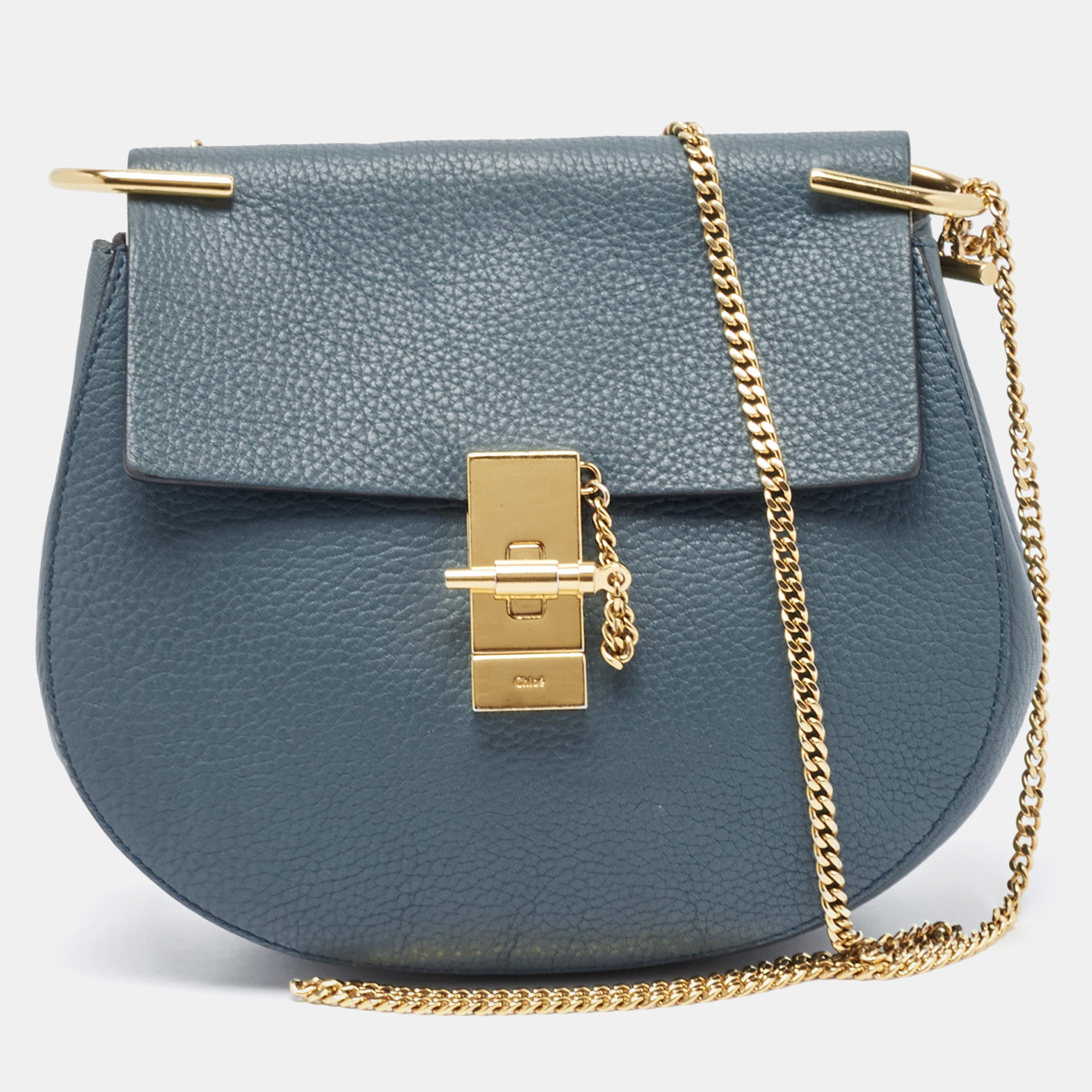 

Chloe Blue Leather  Drew Shoulder Bag