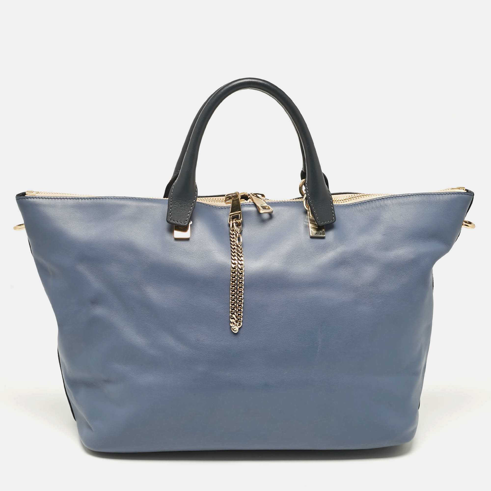 

Chloe Two Tone Blue Leather Large Baylee Tote