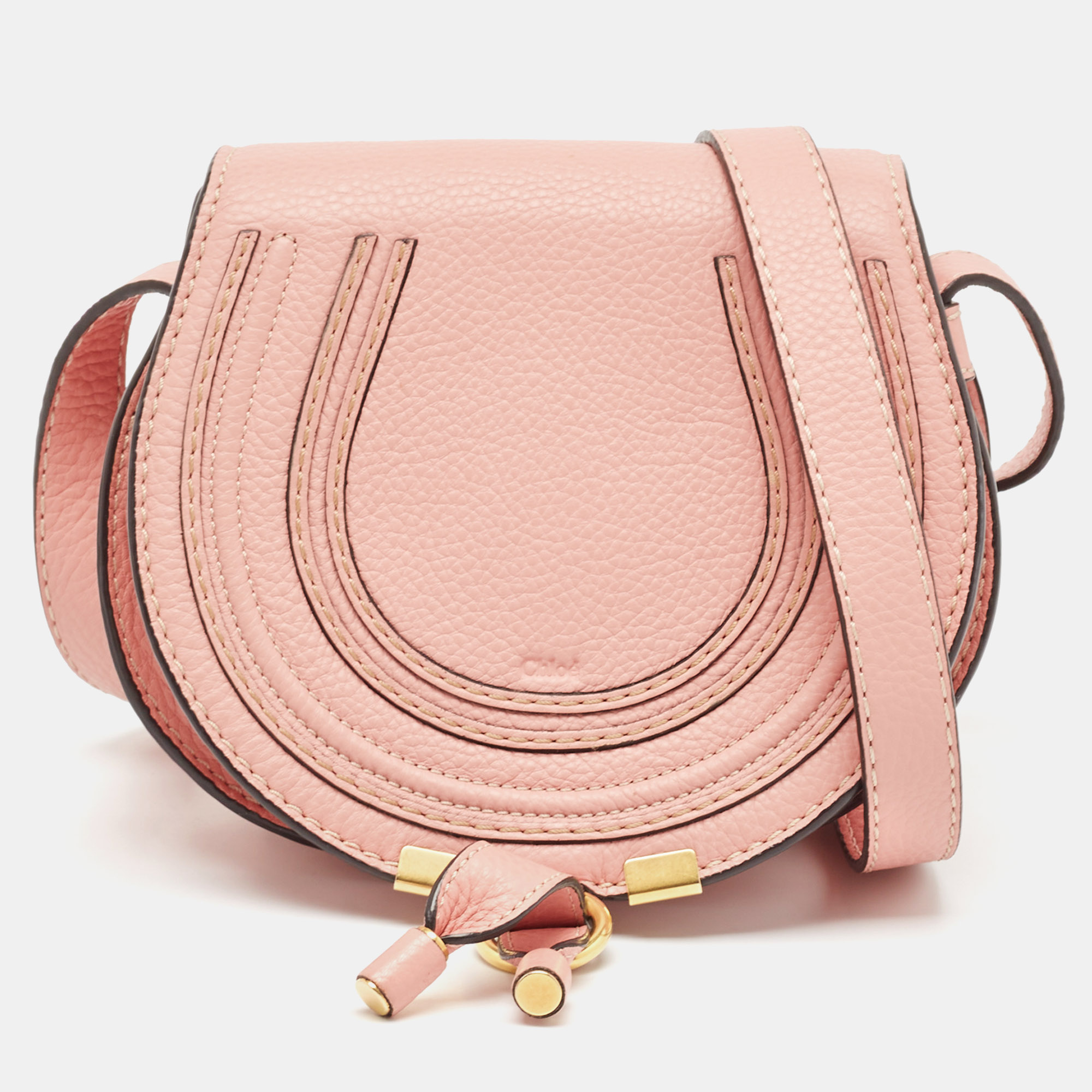 

Chloe Light Pink Leather Mini Marcie Crossbody Bag