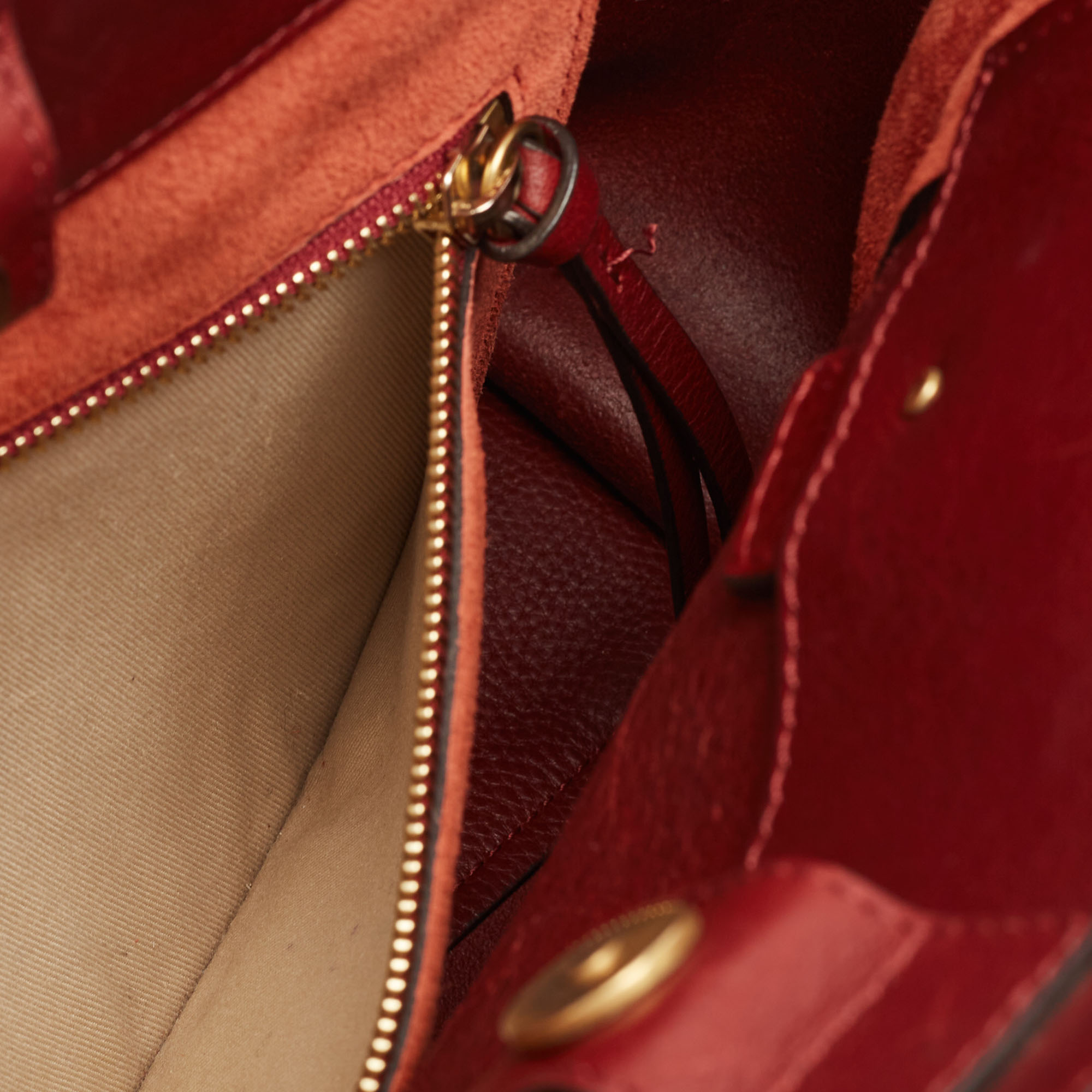 Chloe Burgundy Leather and Suede Medium Milo Tote 