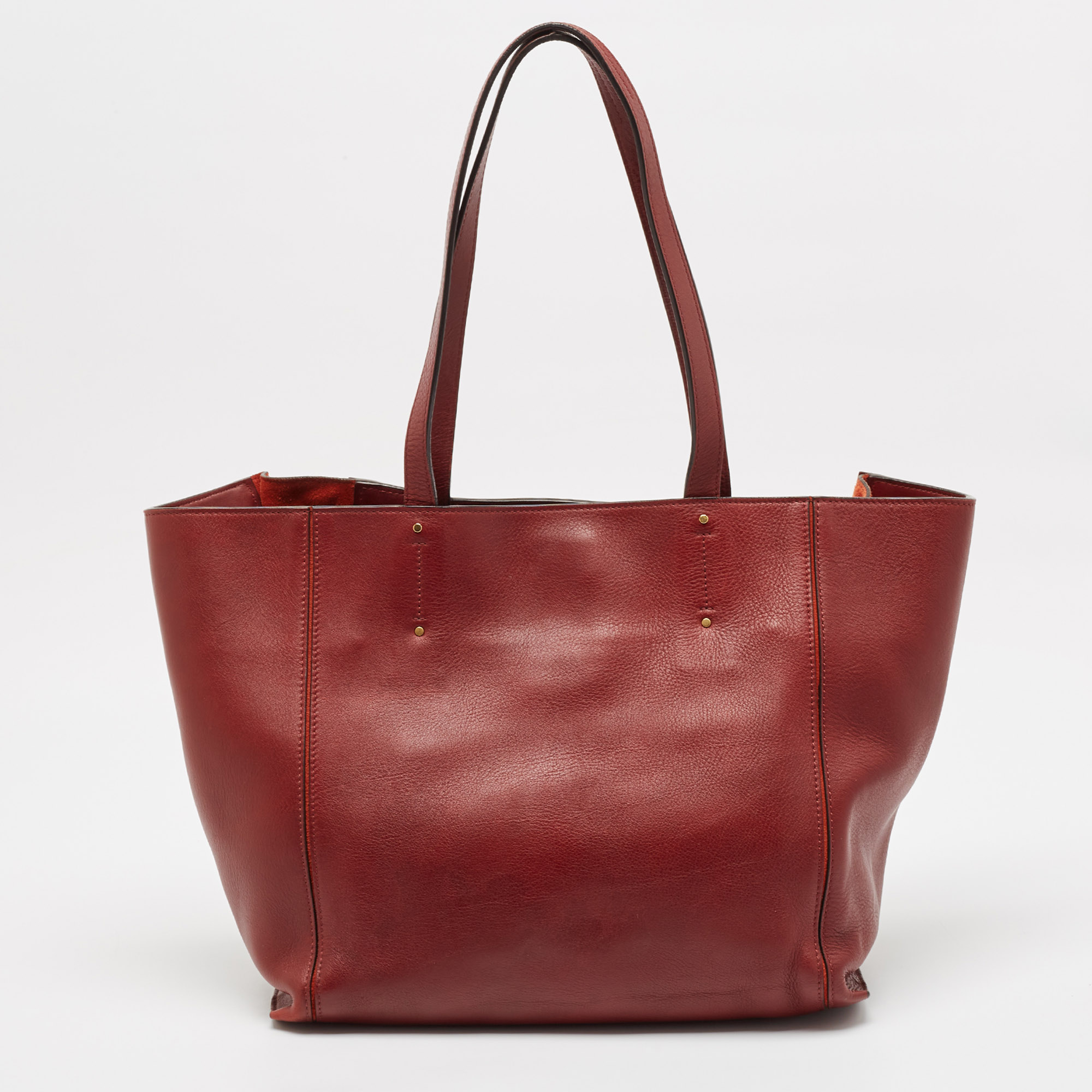 Chloe Burgundy Leather and Suede Medium Milo Tote 