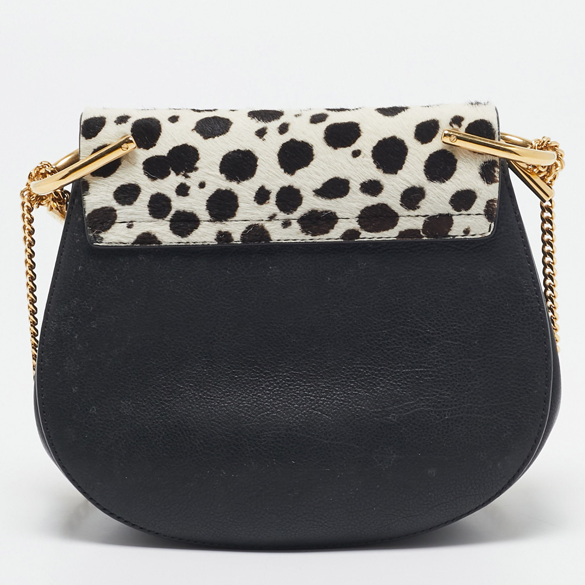 Chloe Multicolor Calf Hair and Leather Small Drew Shoulder Bag 
