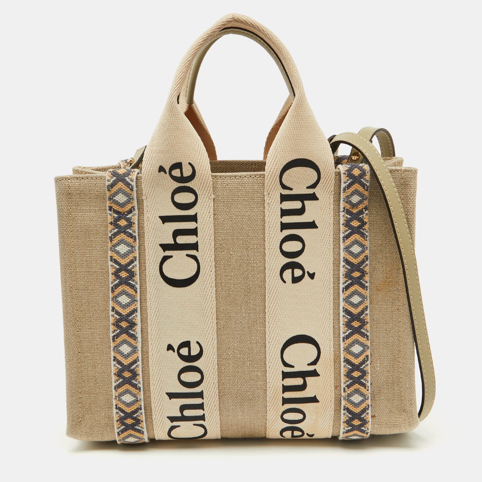 

Chloe Beige Canvas Small Woody Tote