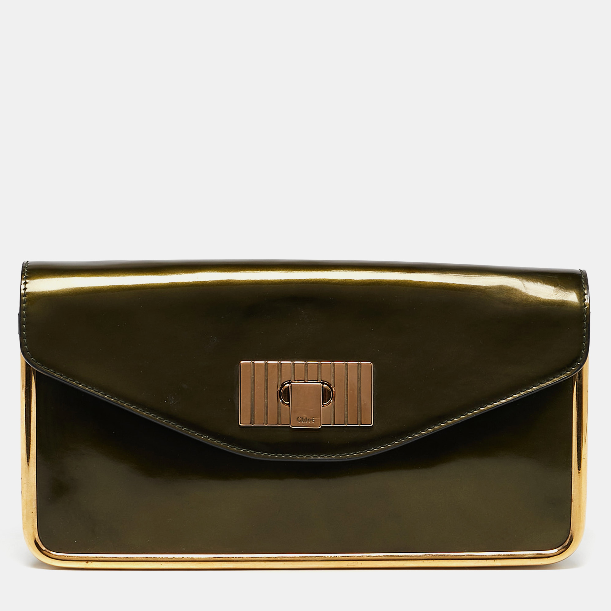 

Chloe Green Patent Leather Sally Clutch