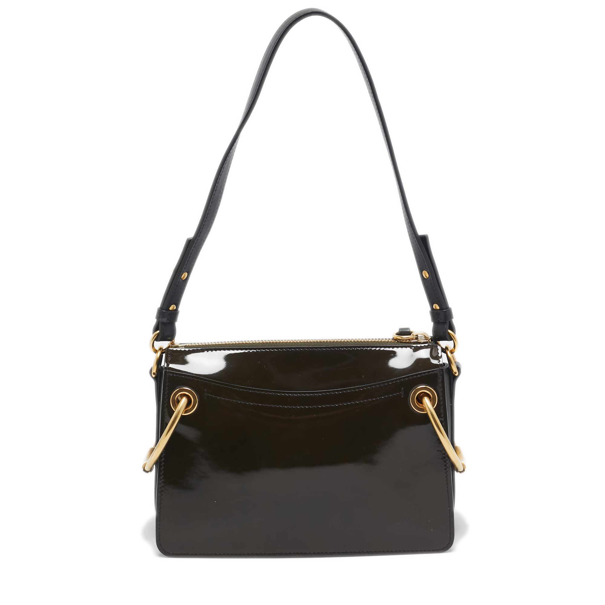 

Chloe Olive Green Patent and Leather Roy Shoulder Bag