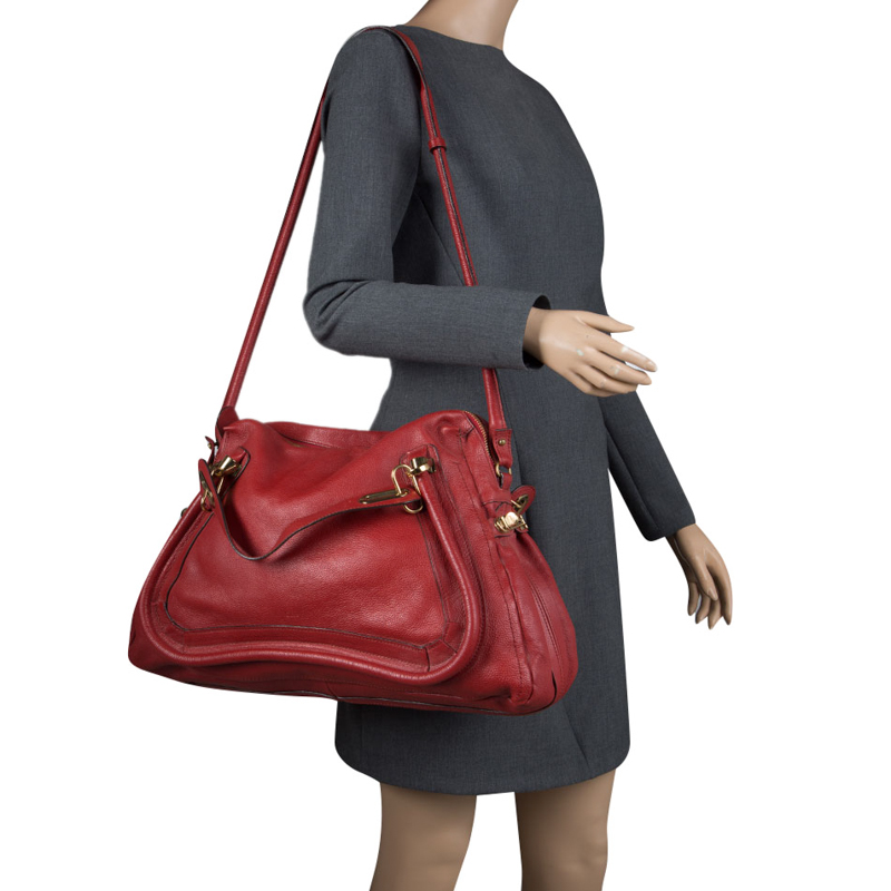 Chloe Red Leather Large Paraty Shoulder Bag Chloe | TLC