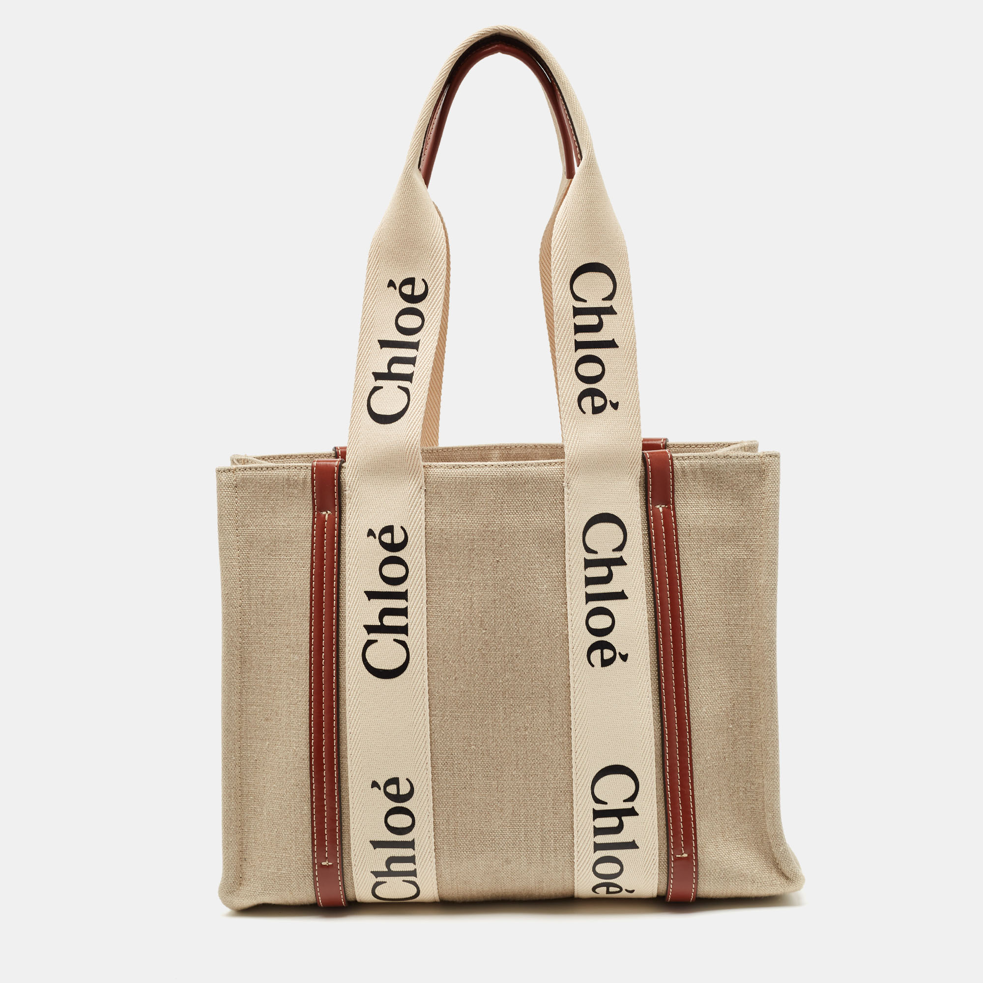 

Chloe Beige/Brown Canvas  Woody Tote