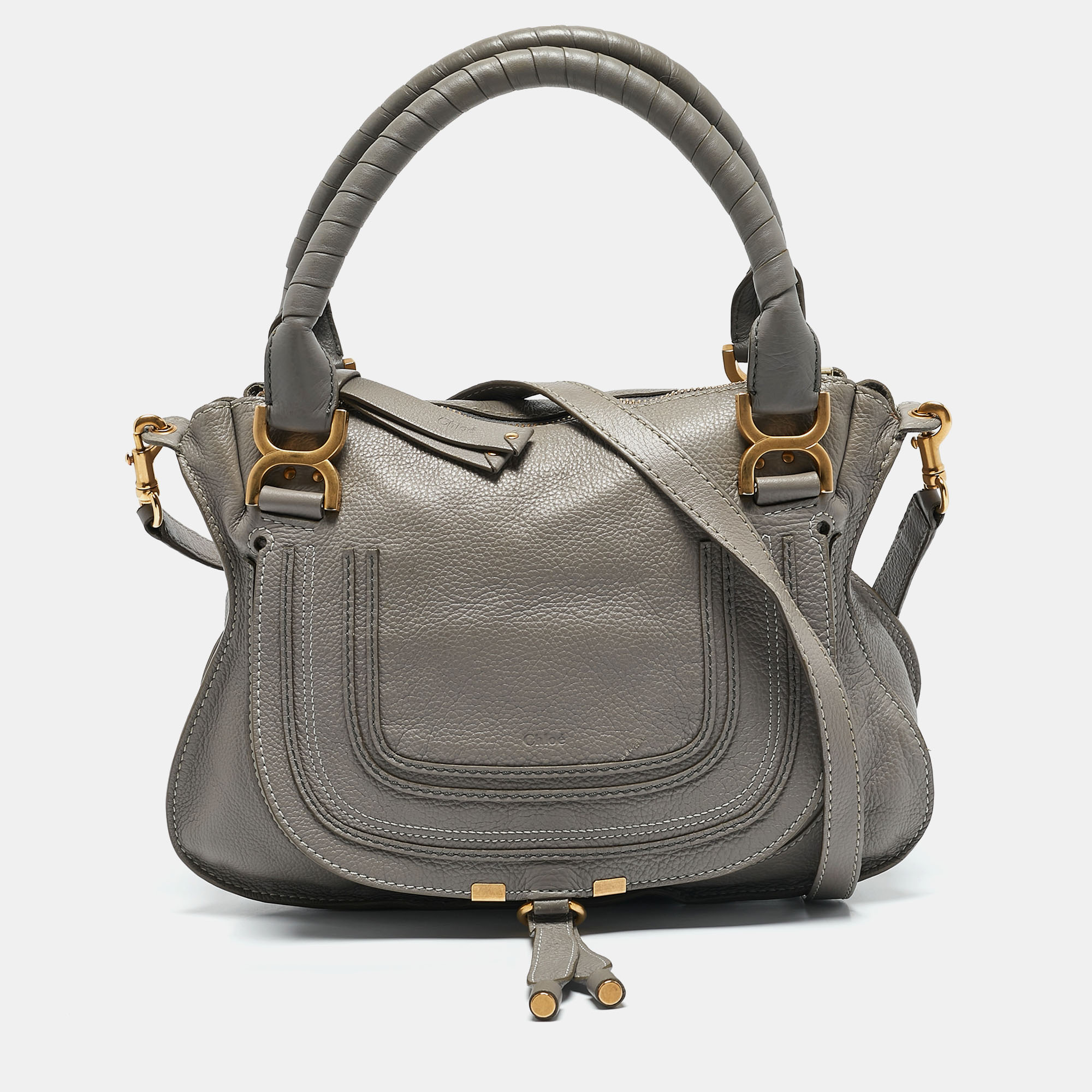 

Chloe Grey Leather  Marcie Shoulder Bag