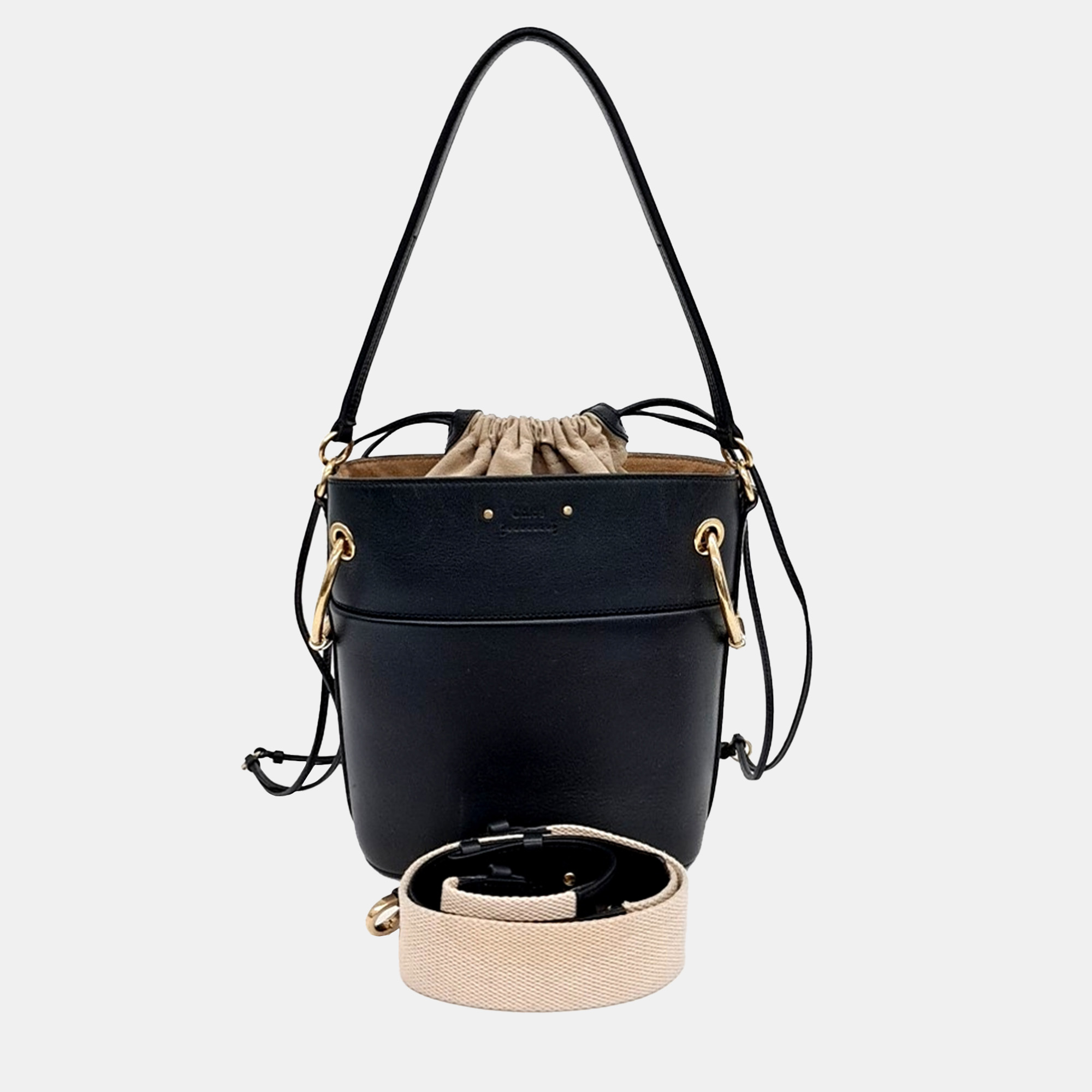 

Chloe Black Leather Roy Bucket Bag