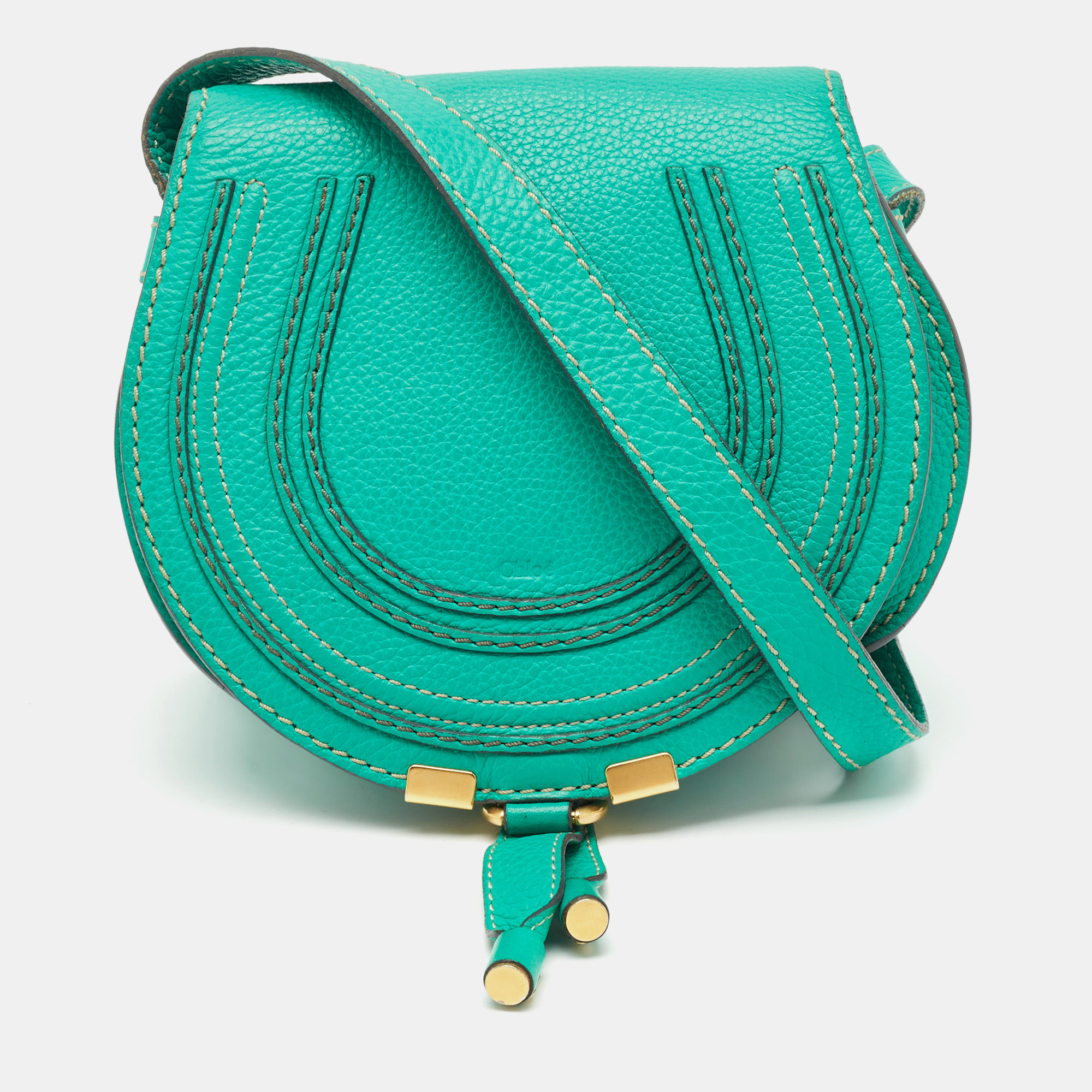 

Chloe Light Green Leather Mini Marcie Crossbody Bag