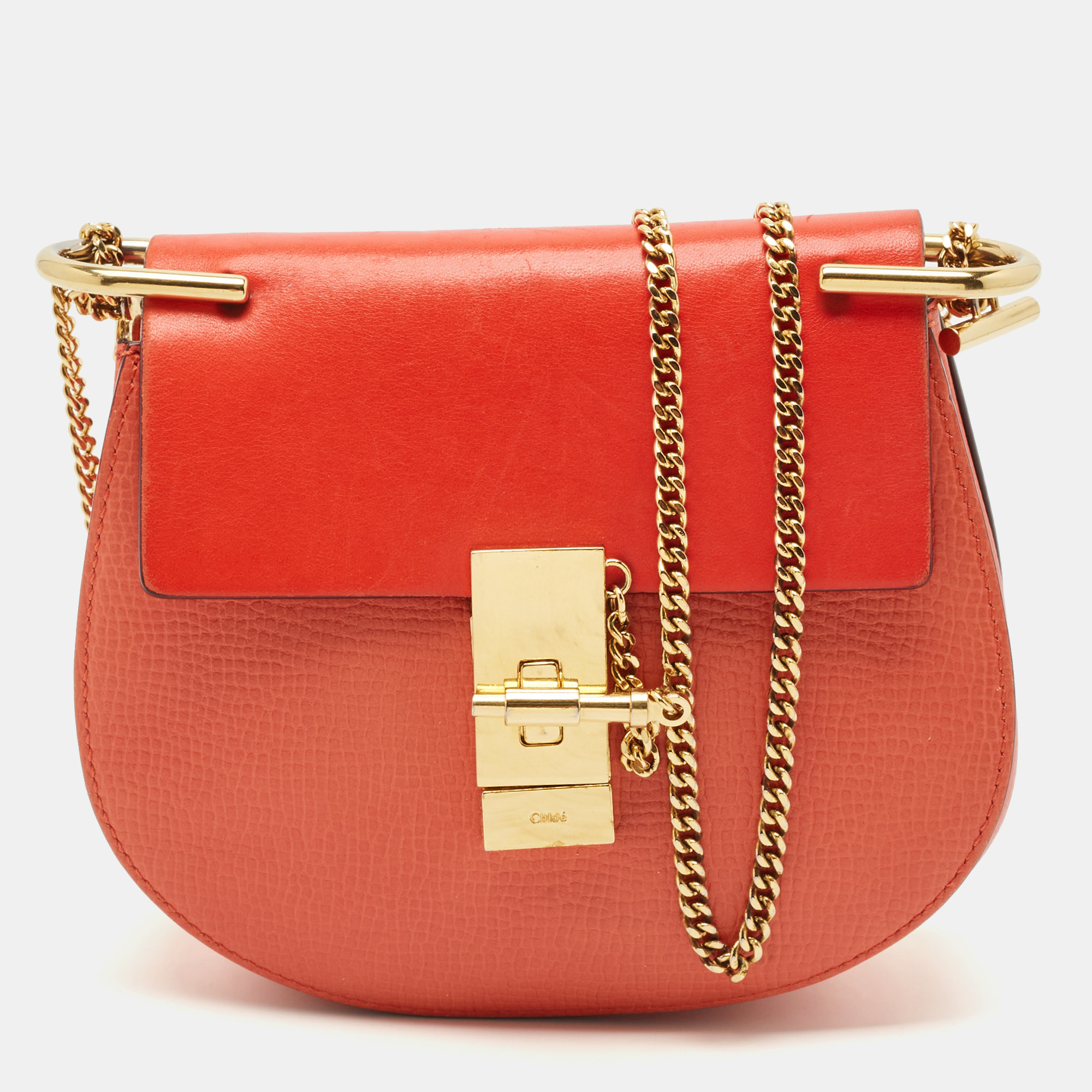 

Chloe Red Leather  Drew Shoulder Bag