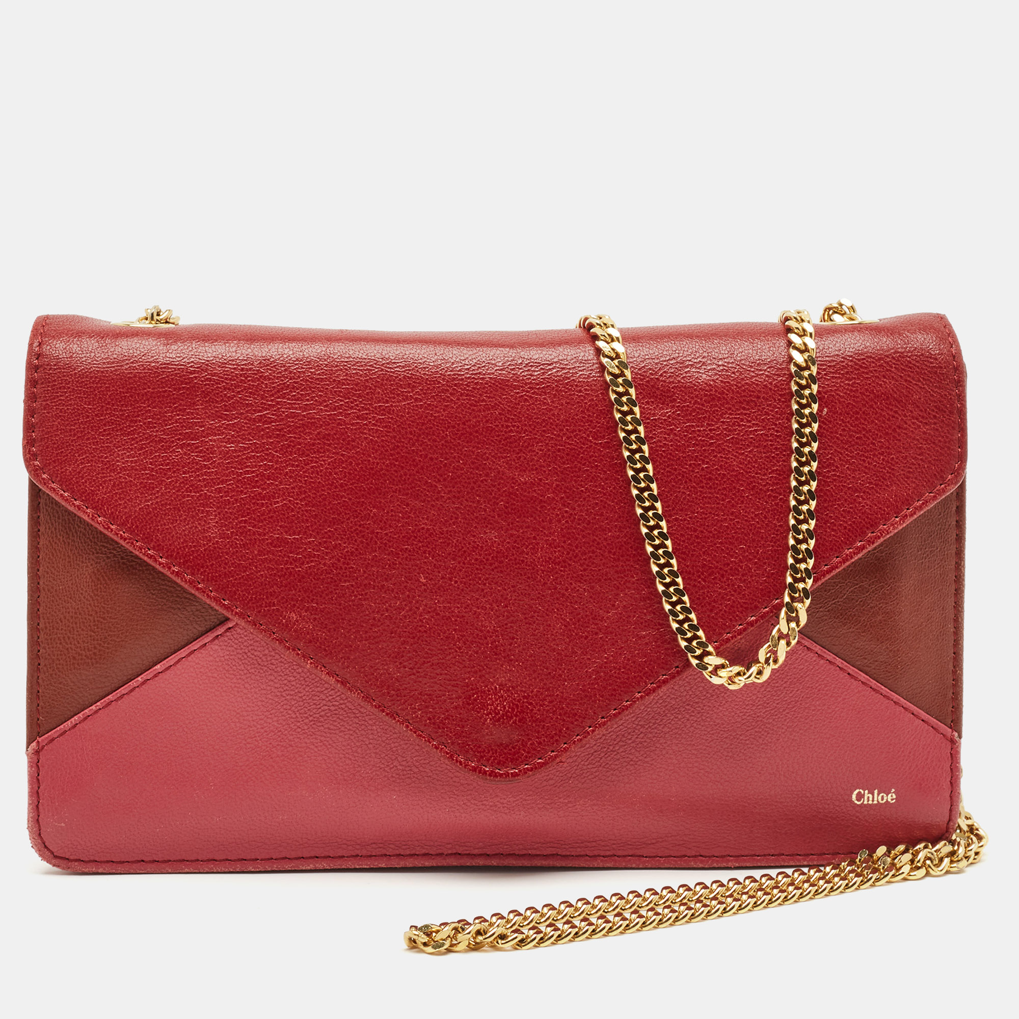 

Chloe Multicolor Leather Envelope Flap Chain Clutch