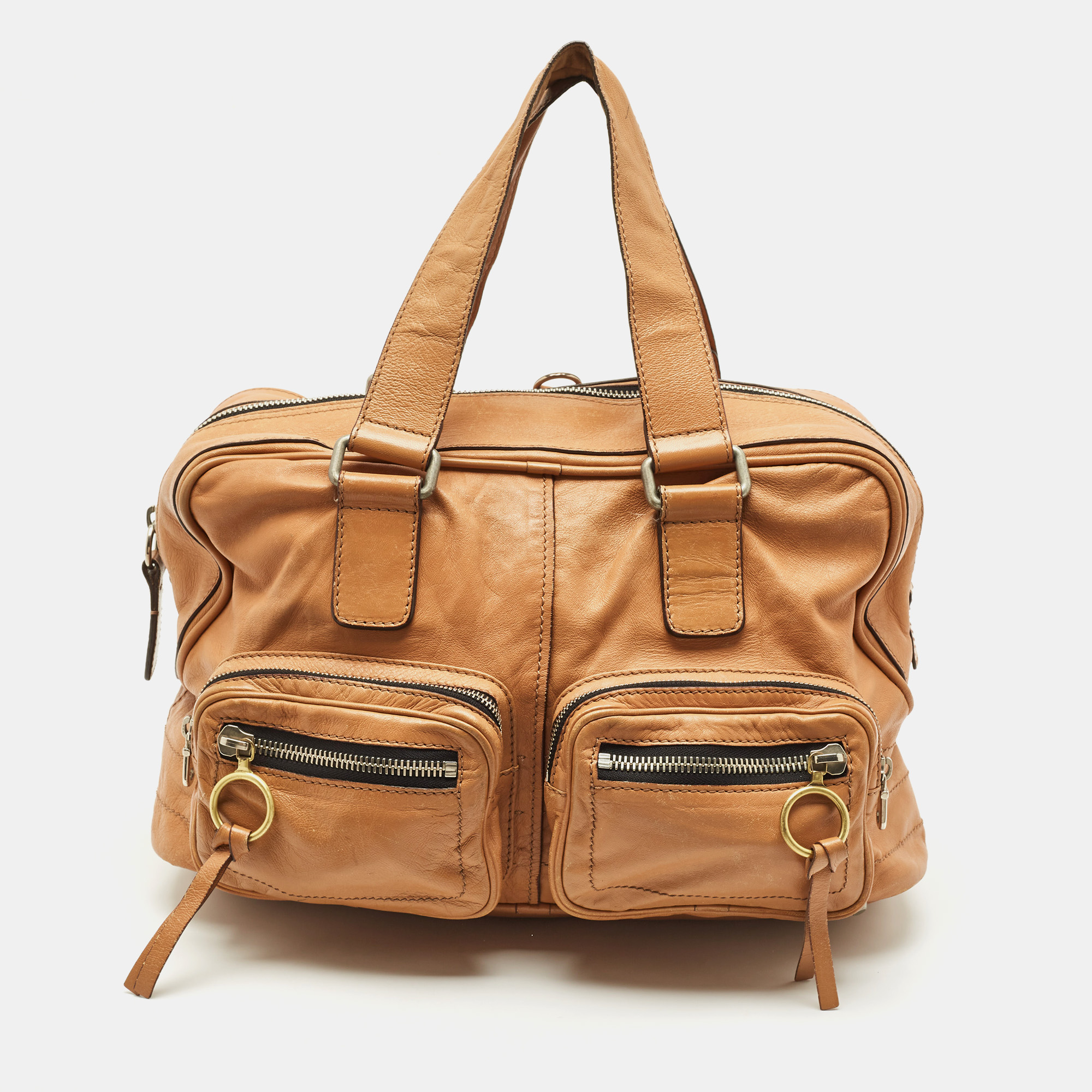 

Chloe Tan Leather Betty Zip Satchel